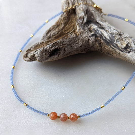 Oregon Sunstone Pacific Blue Necklace