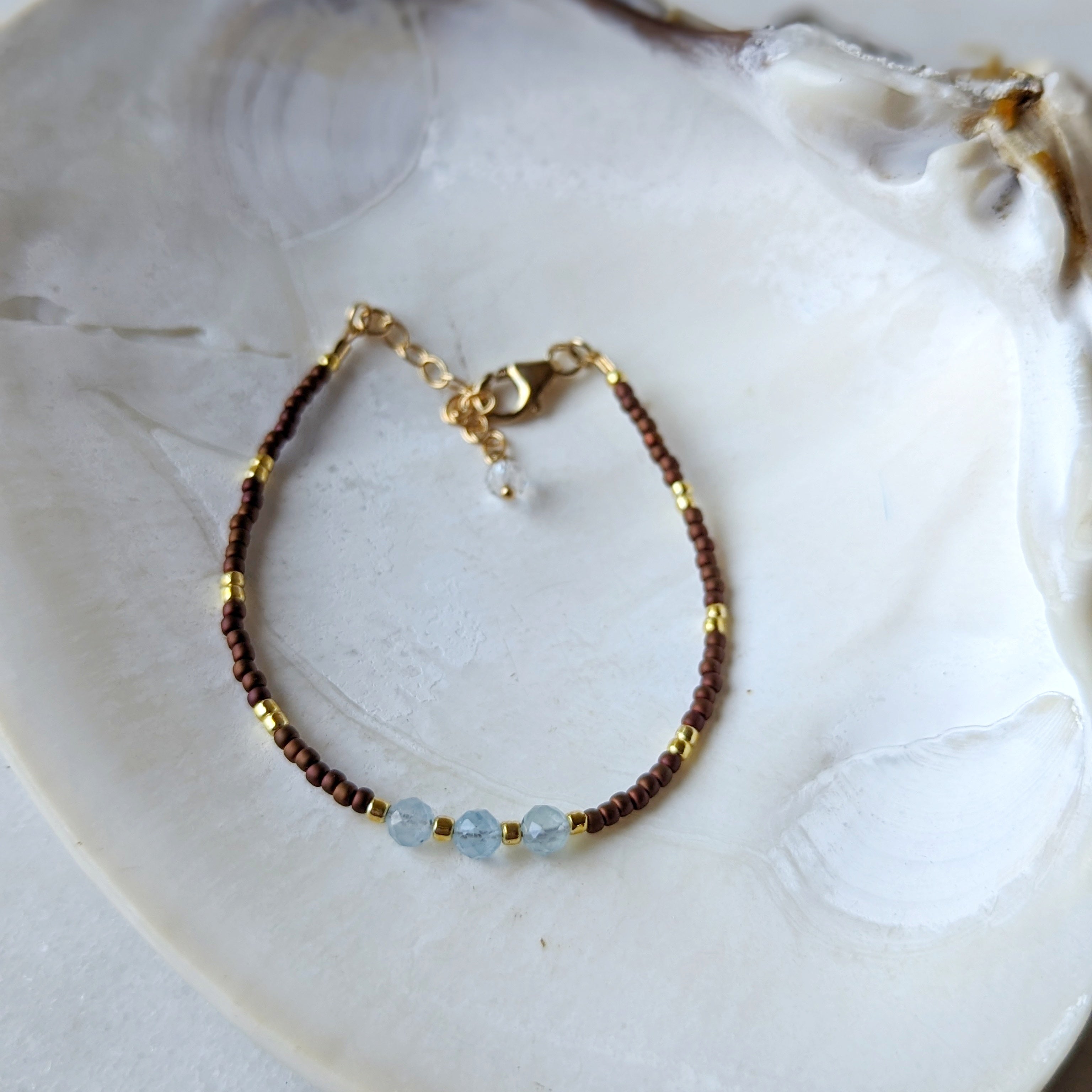 Aquamarine Calming Waters Triple Stone Bracelet