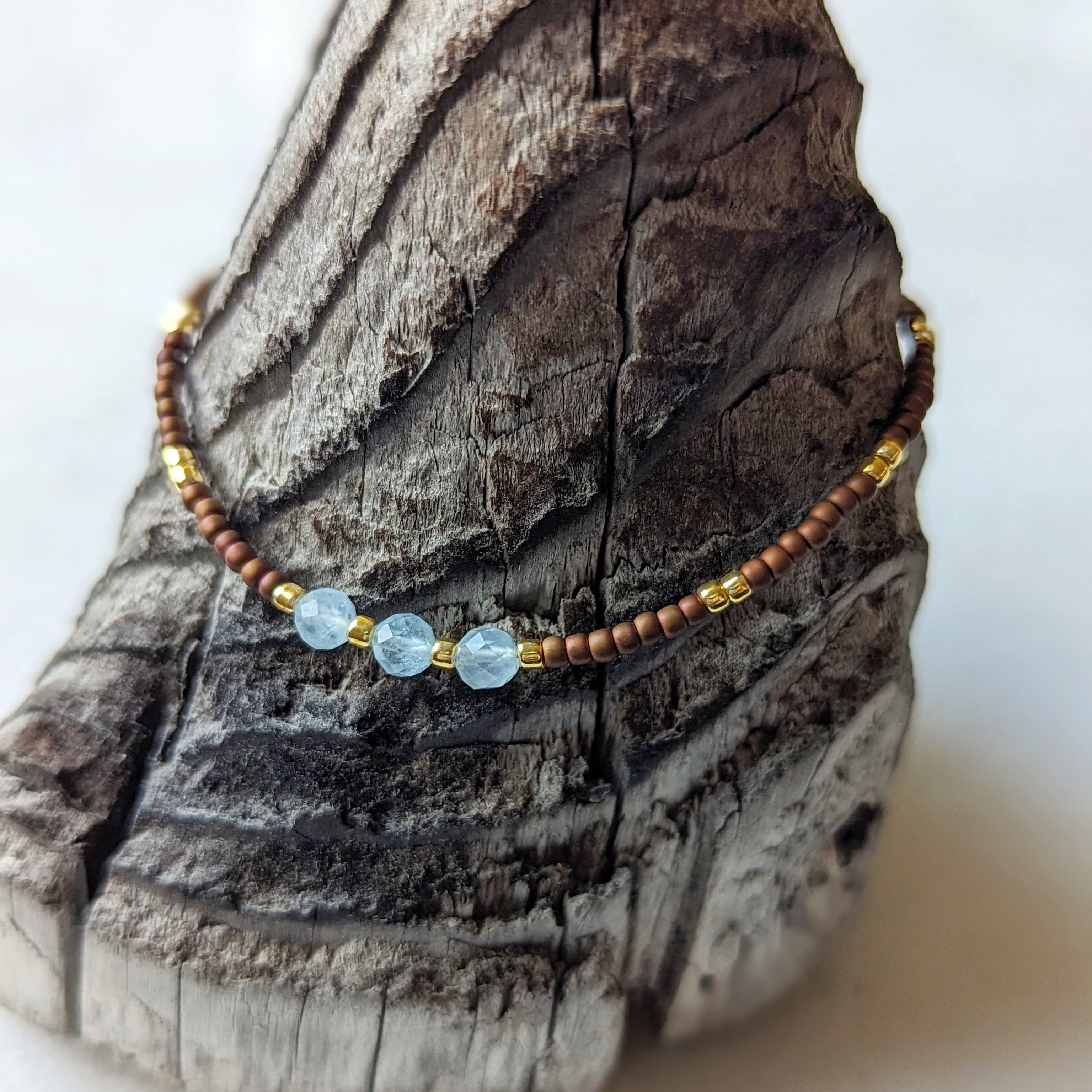 Aquamarine Calming Waters Triple Stone Bracelet