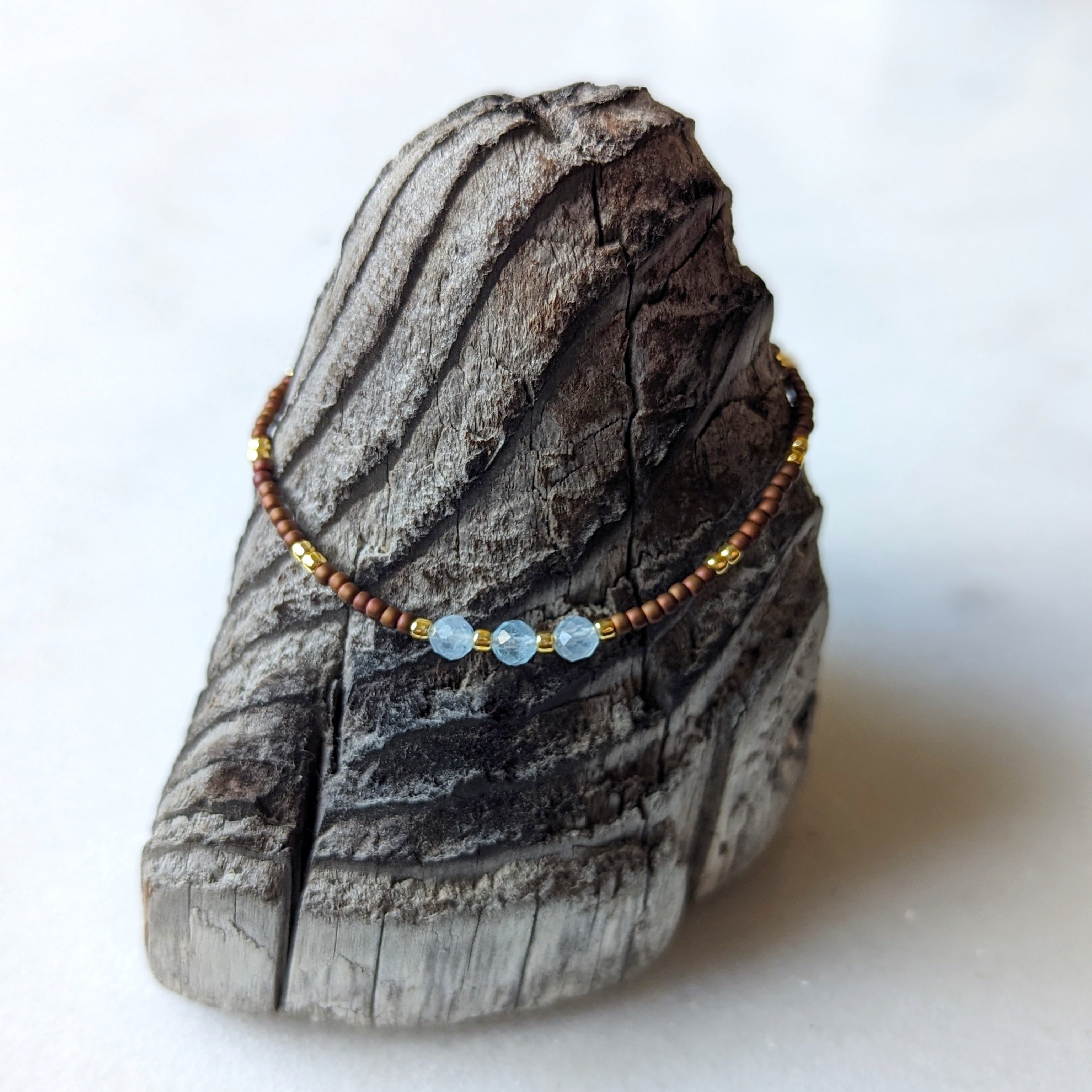 Aquamarine Calming Waters Triple Stone Bracelet