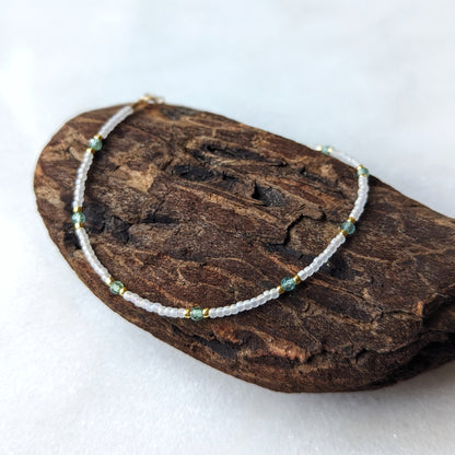 Aqua Green Apatite Seaside Ankle Bracelet