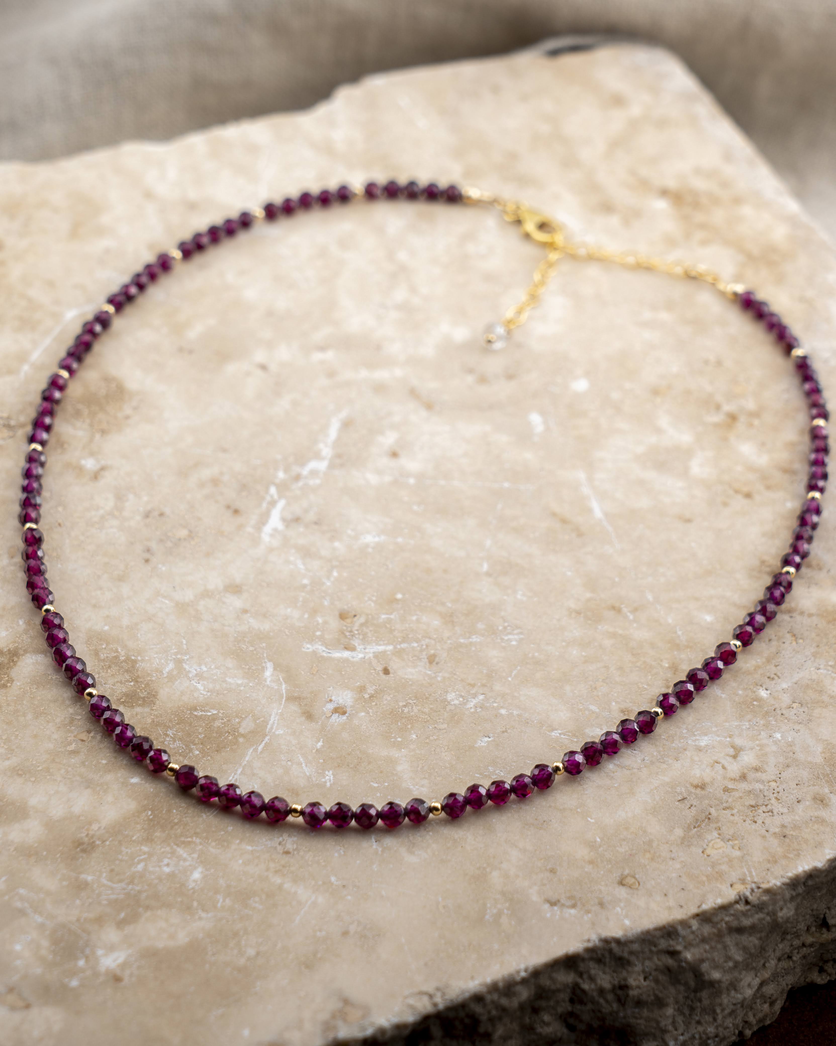 Bordeaux Horizon Purple Garnet Necklace
