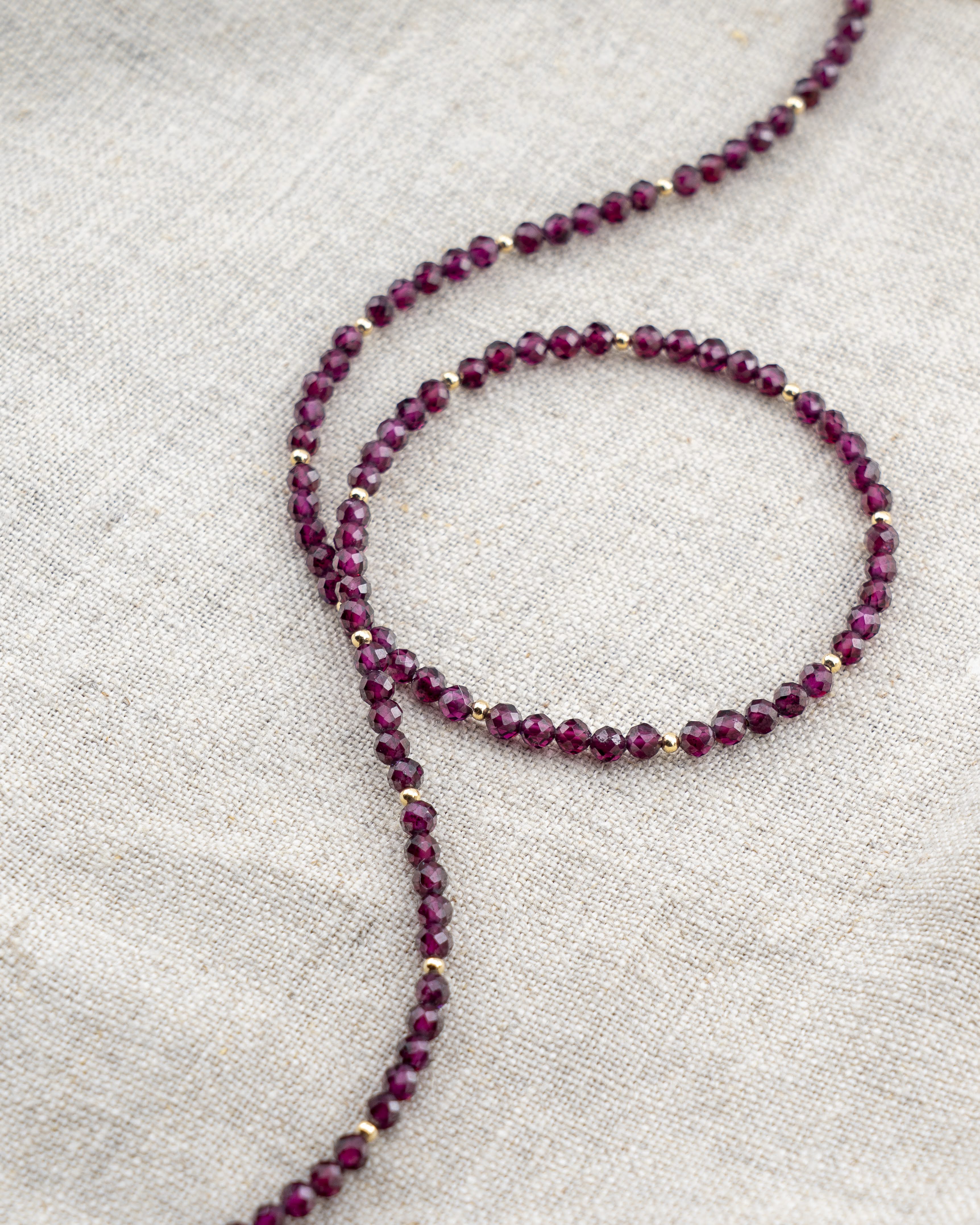 Bordeaux Horizon Purple Garnet Necklace