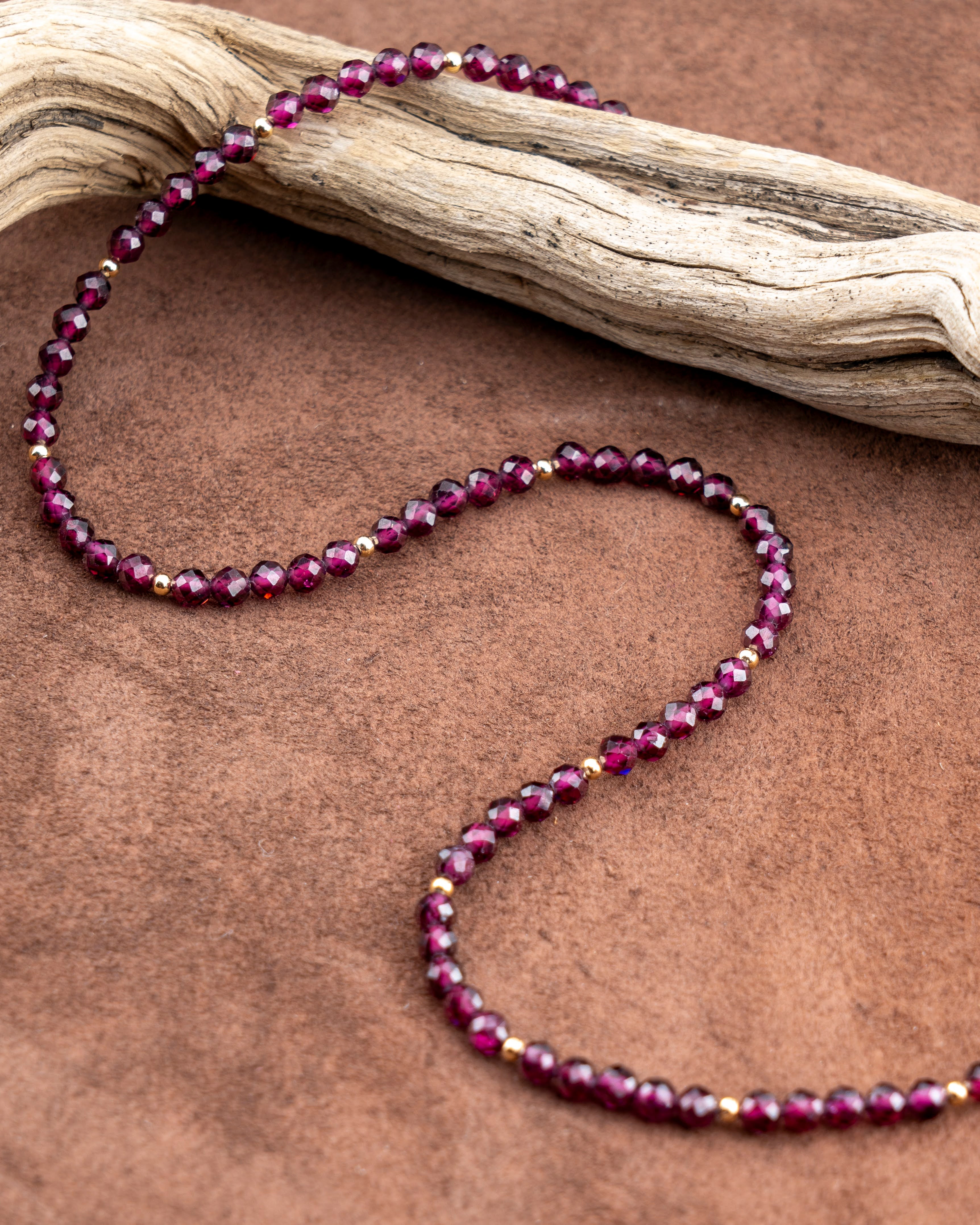 Bordeaux Horizon Purple Garnet Necklace