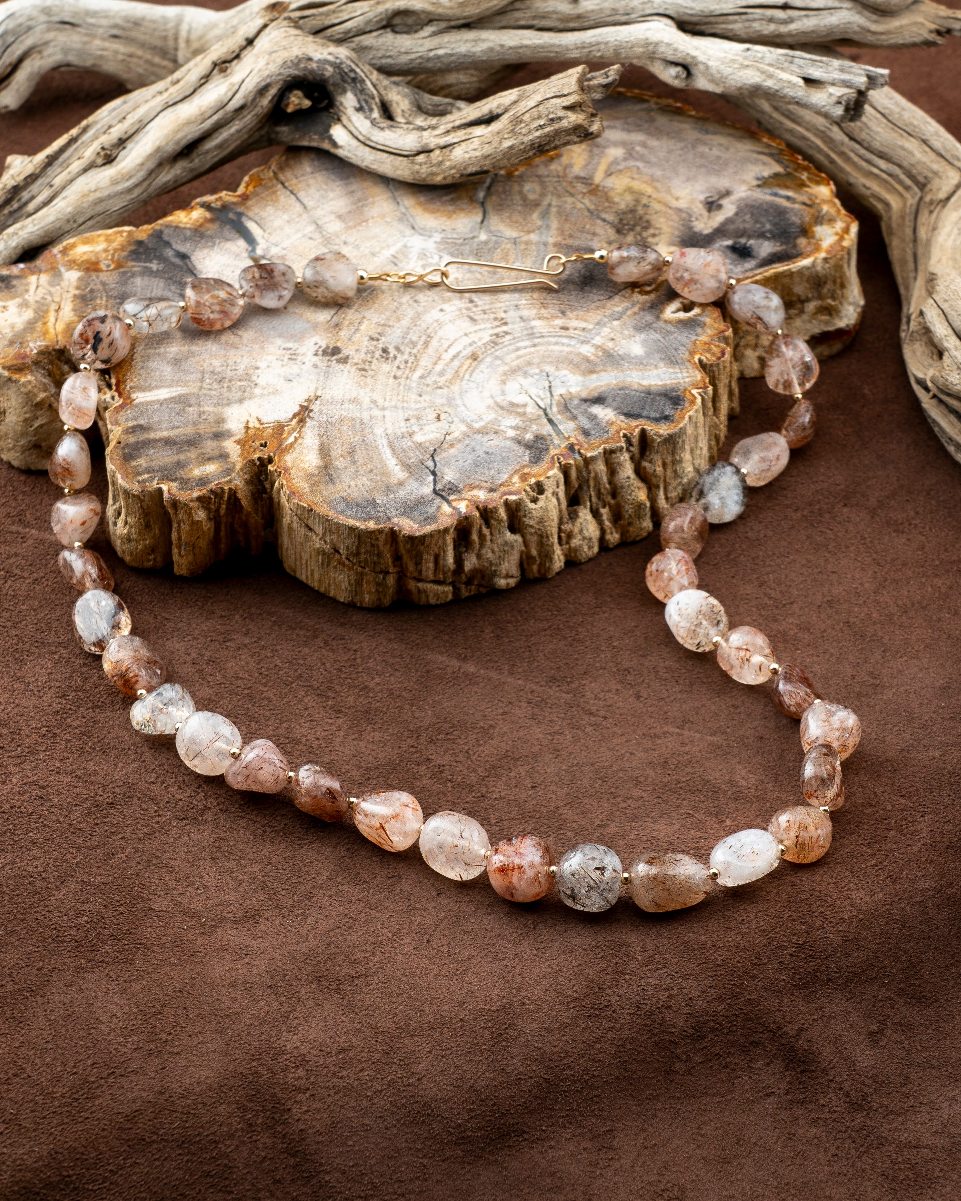 Autumn Harvest Red Rutile Quartz Necklace
