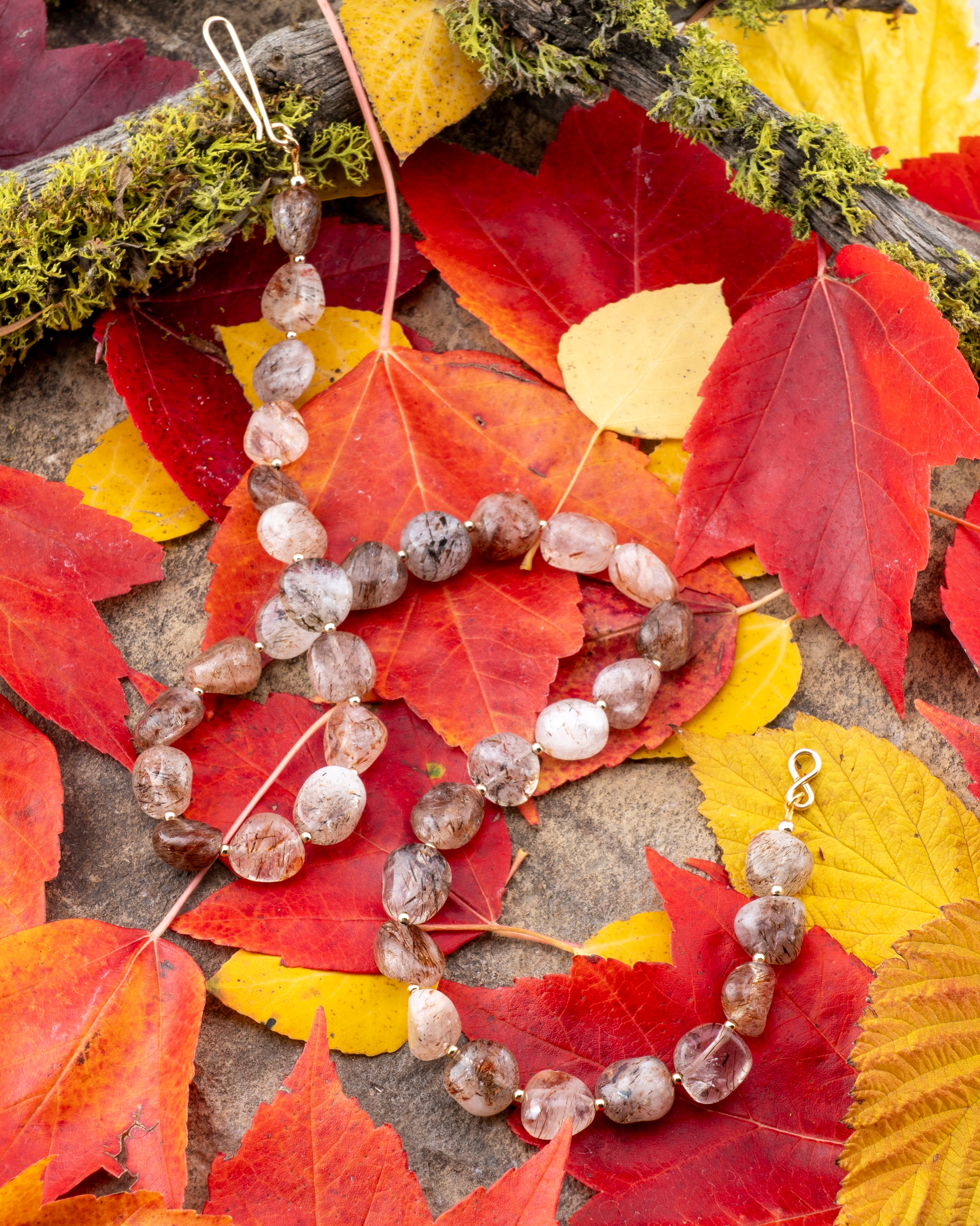 Autumn Harvest Red Rutile Quartz Necklace