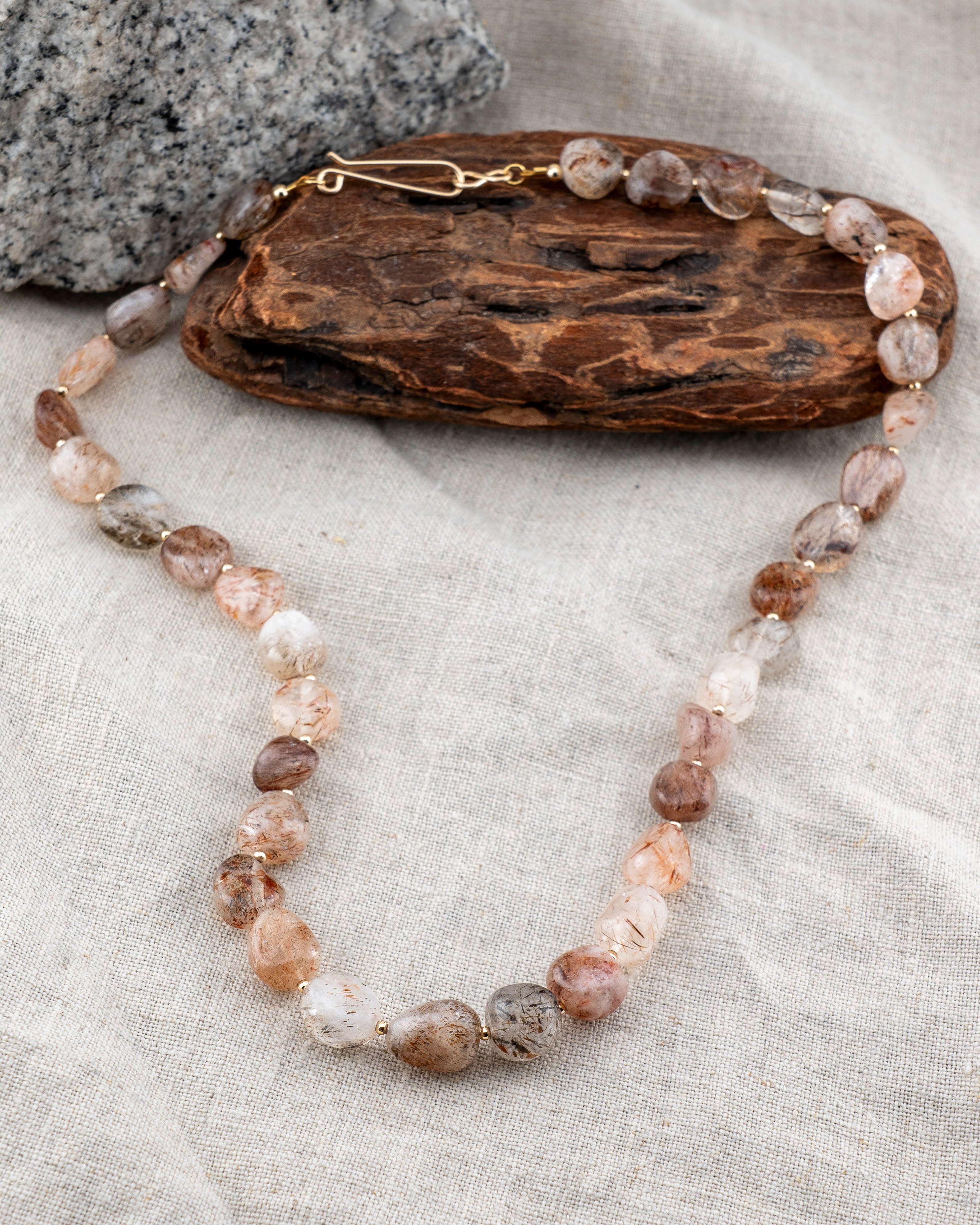 Autumn Harvest Red Rutile Quartz Necklace