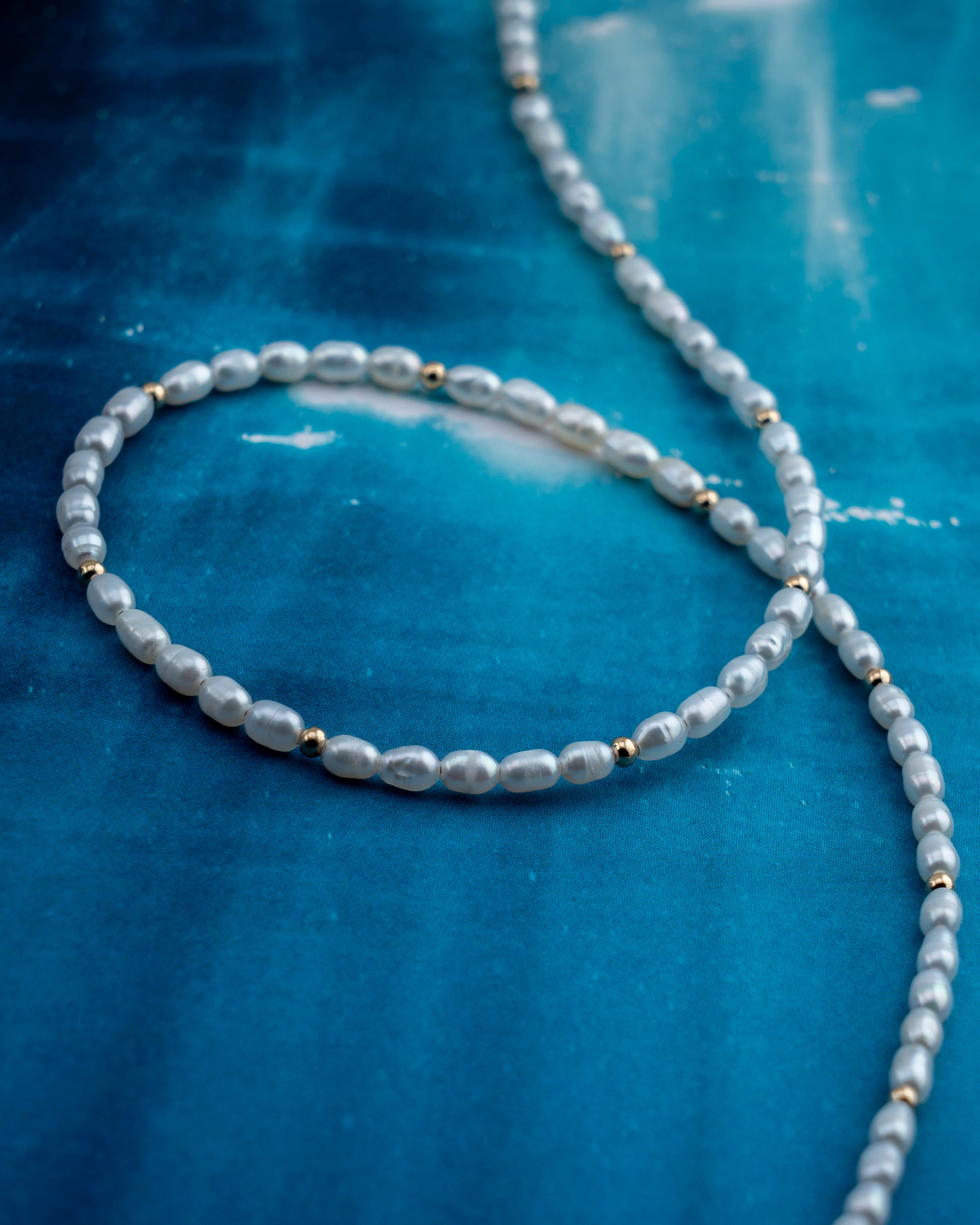 Morning Tide Freshwater Rice Pearl Necklace
