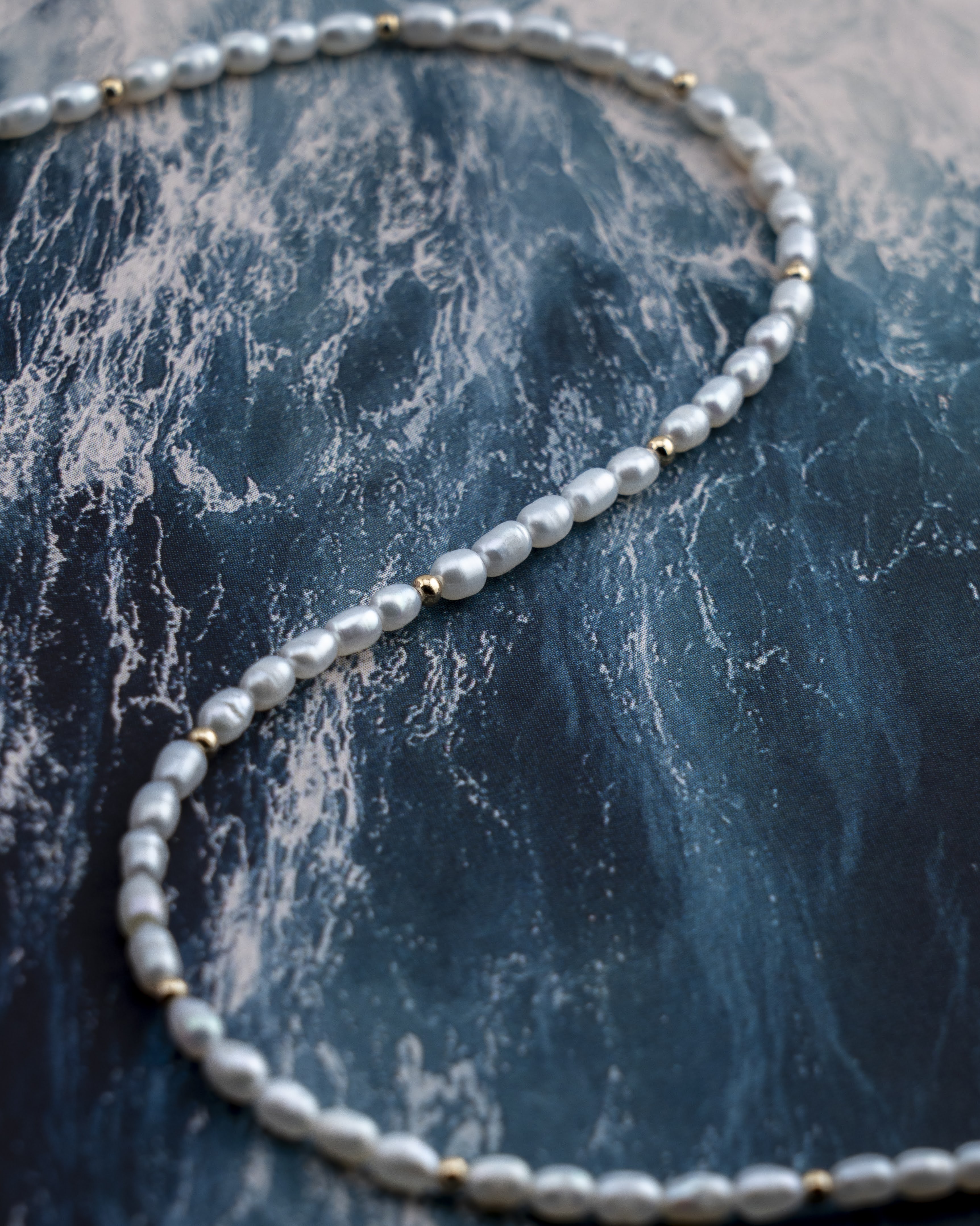 Morning Tide Freshwater Rice Pearl Necklace