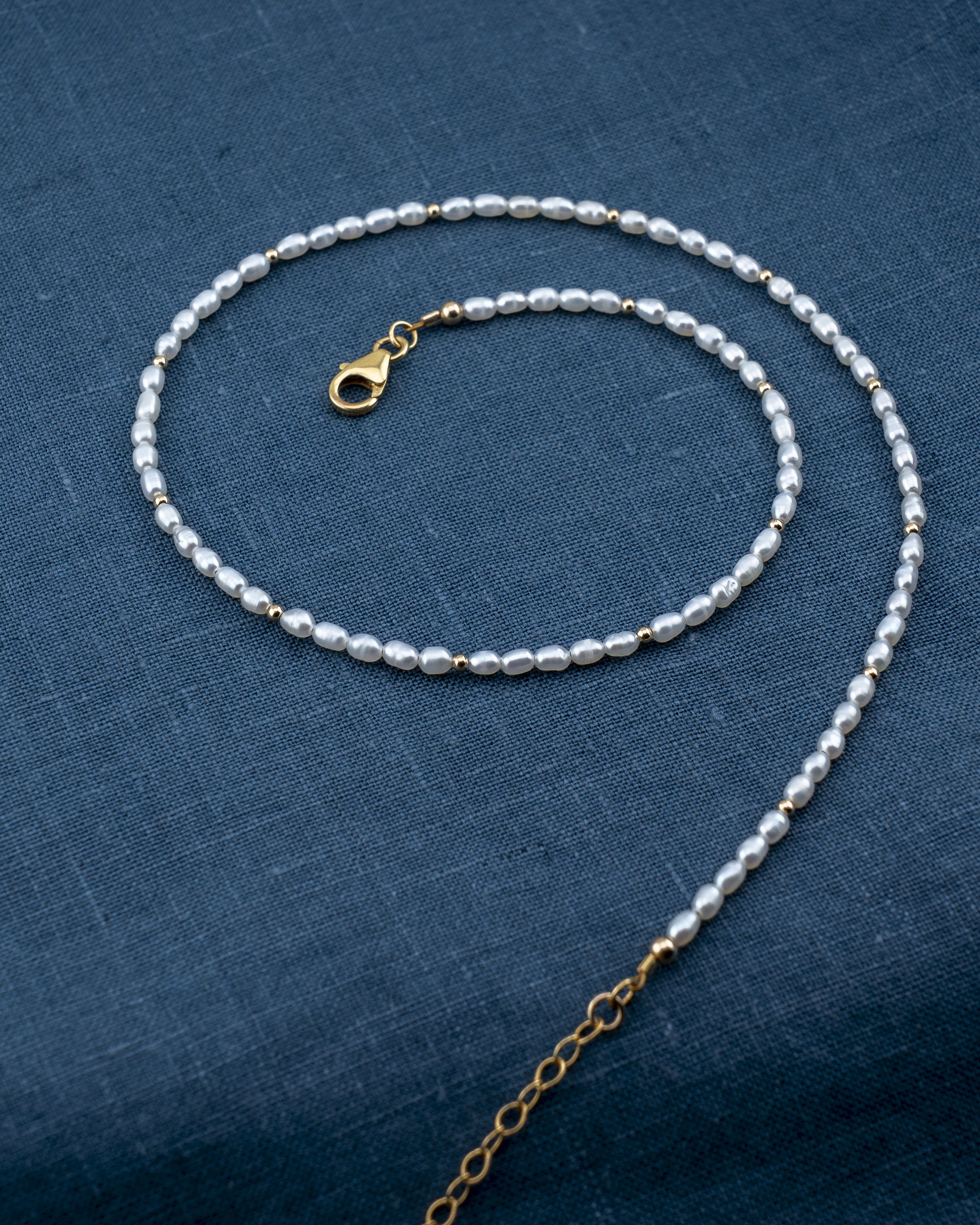 Morning Tide Freshwater Rice Pearl Necklace