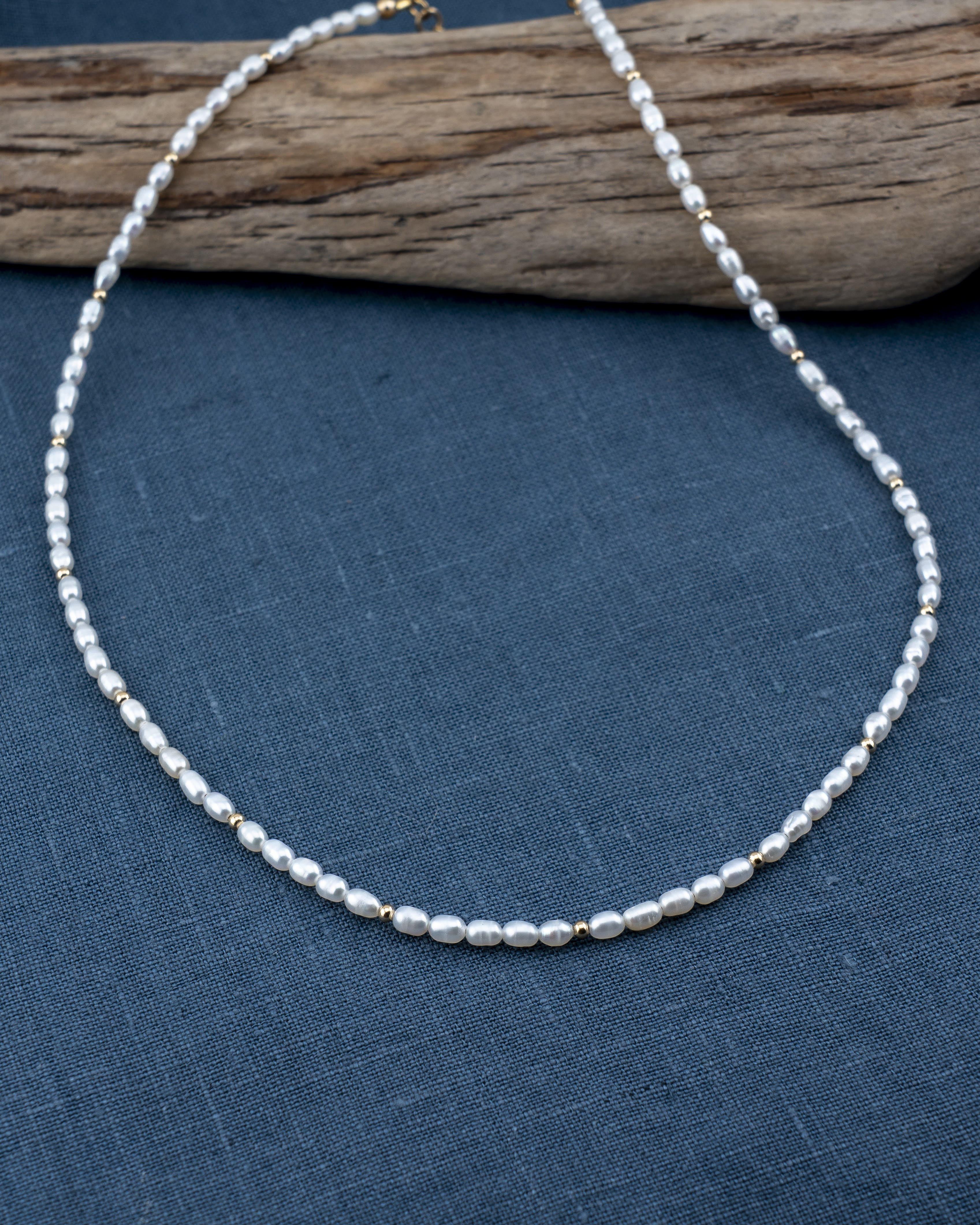 Morning Tide Freshwater Rice Pearl Necklace