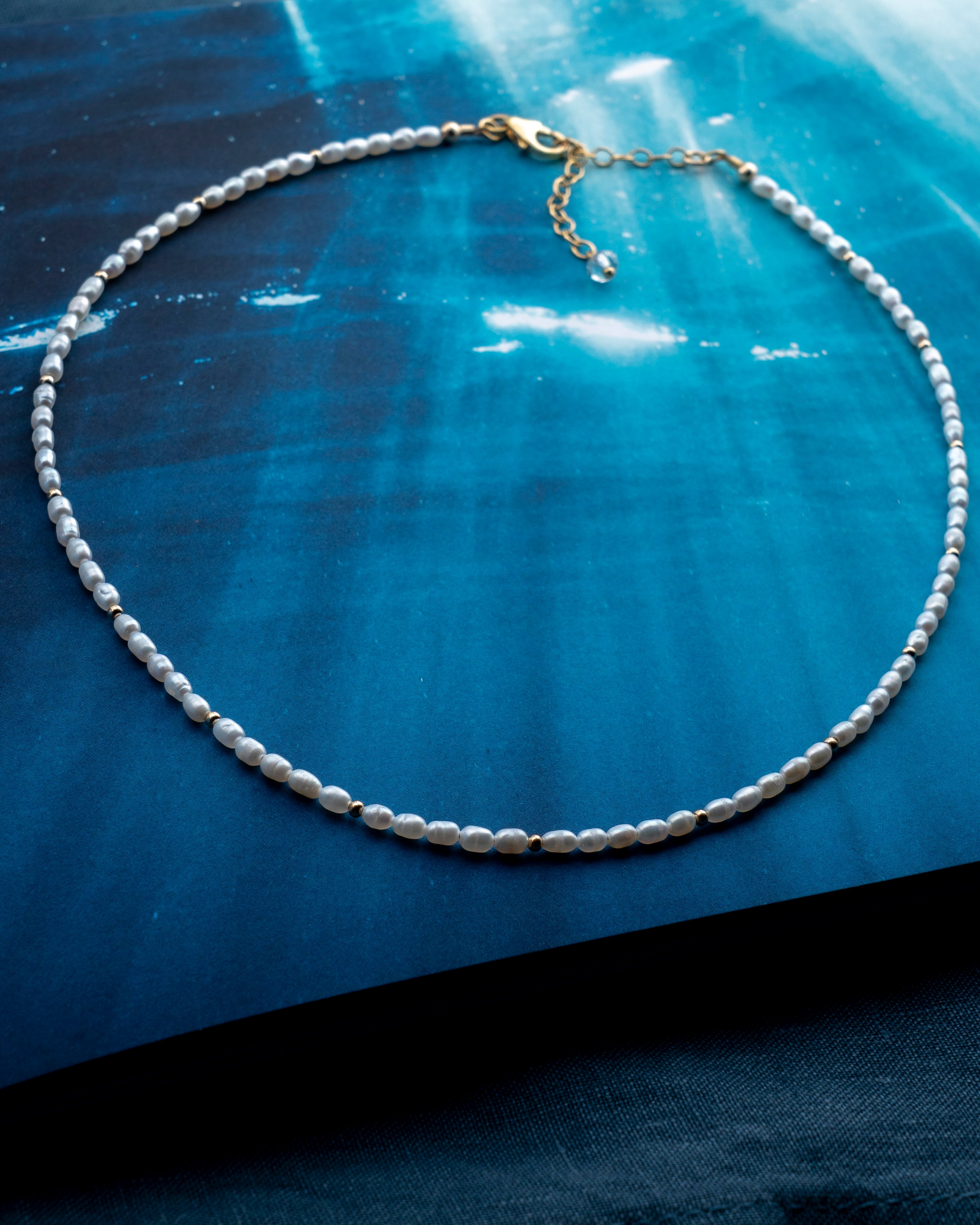 Morning Tide Freshwater Rice Pearl Necklace