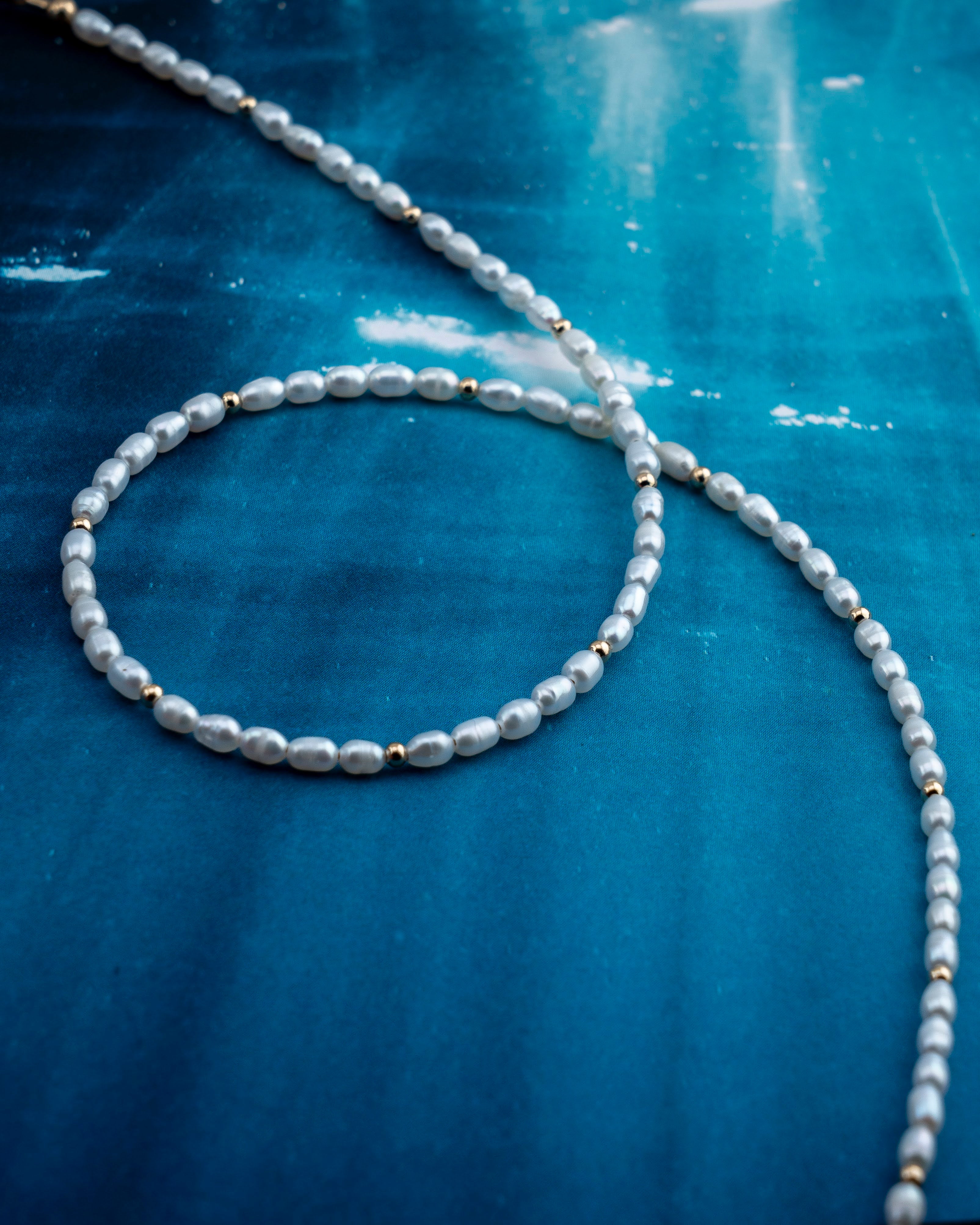 Morning Tide Freshwater Rice Pearl Necklace