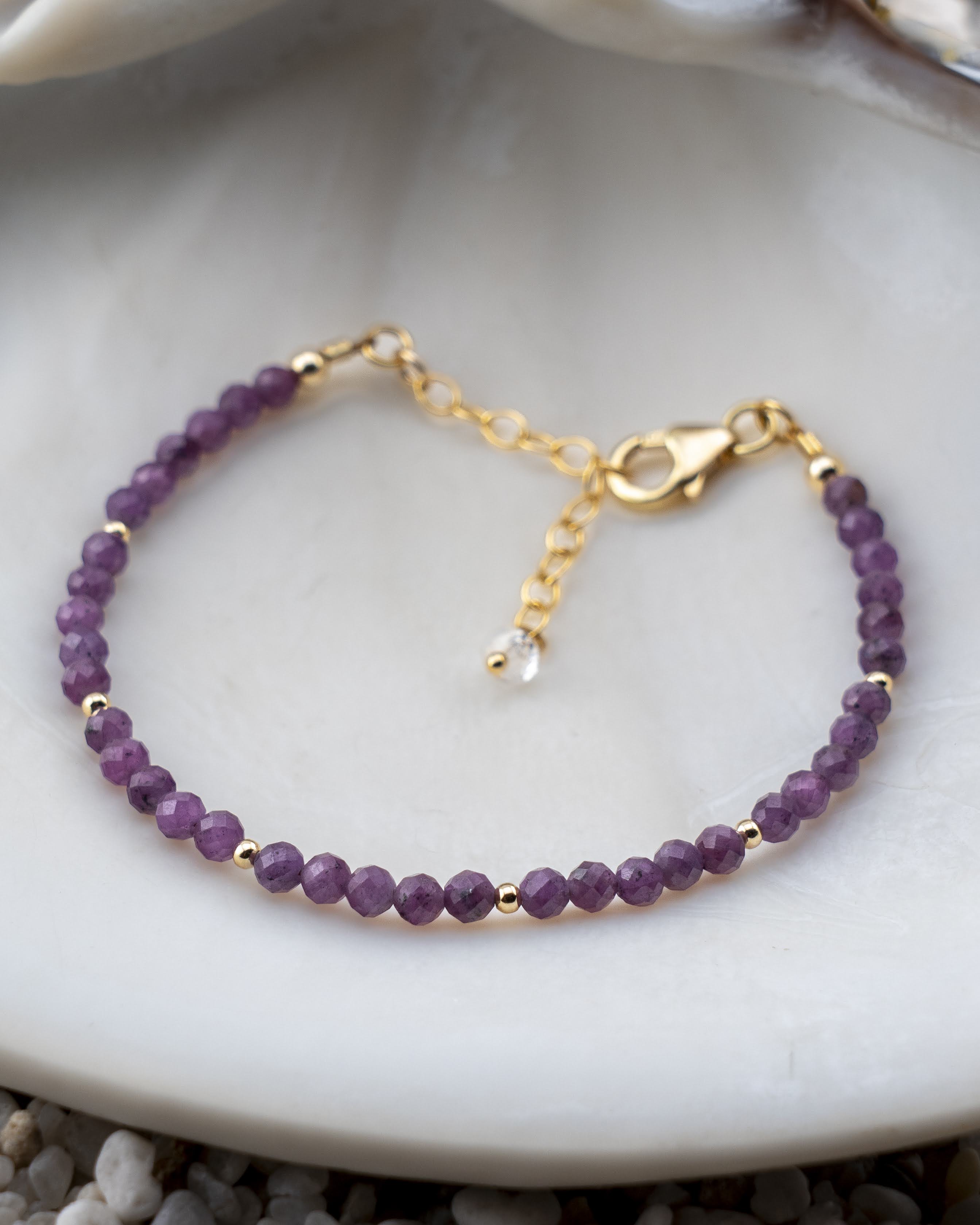 Autumn Orchid Purple Ruby Bracelet