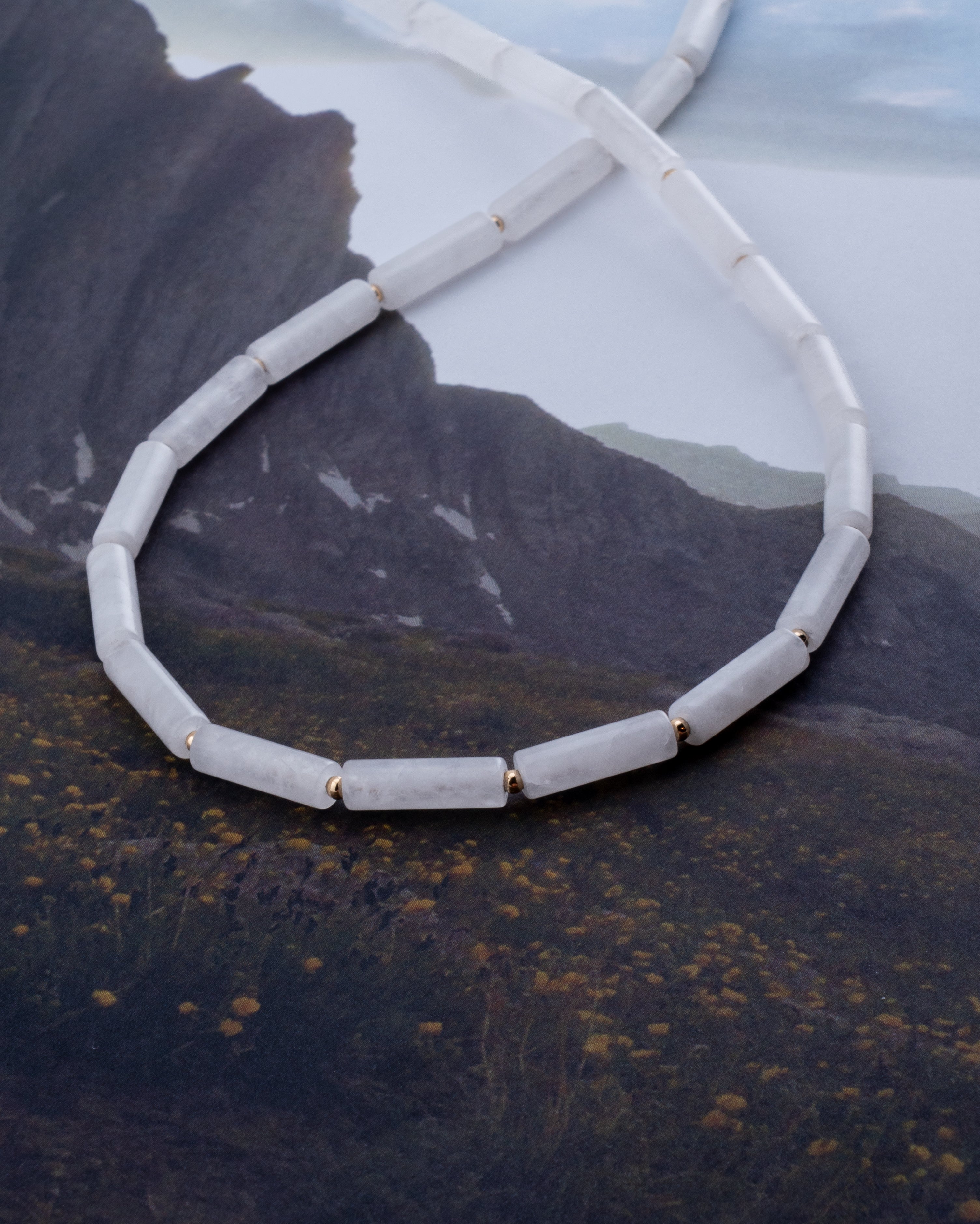 Coastal Mist White Jade Necklace