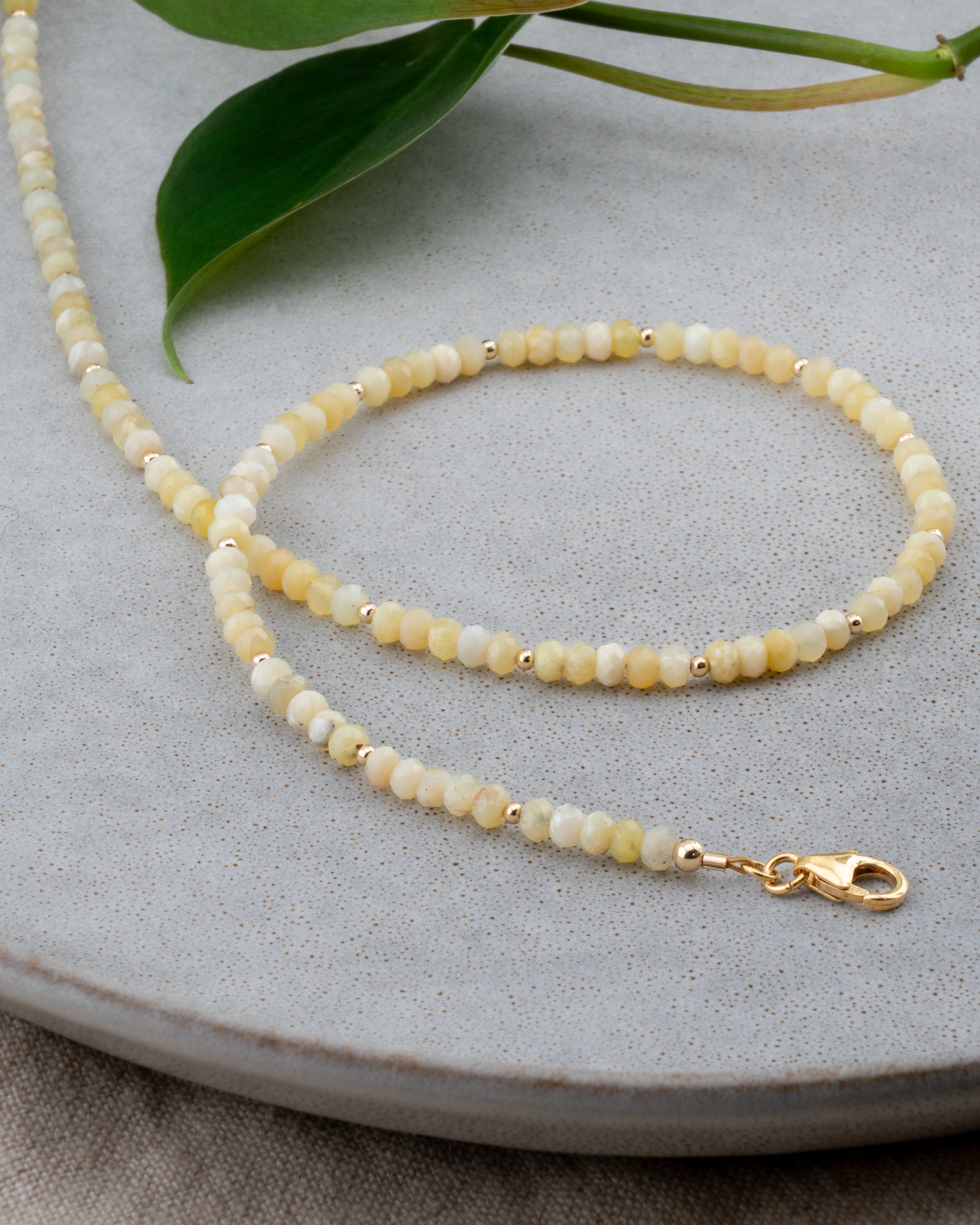 Saffron Glow Yellow Opal Necklace