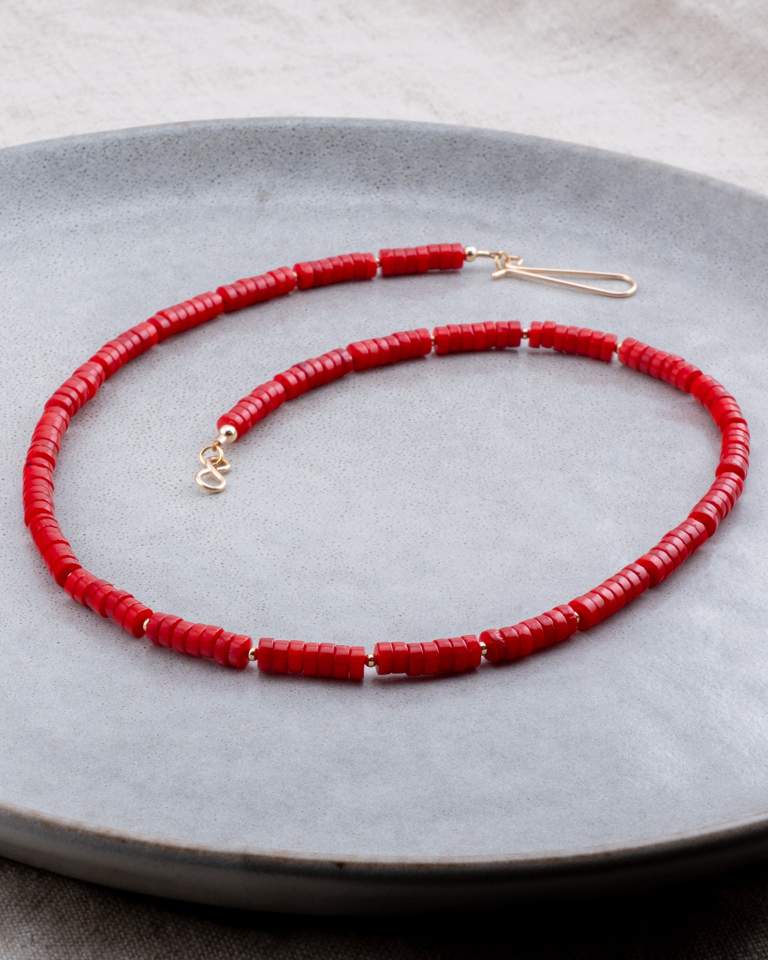 Vermillion Shores Red Coral Necklace