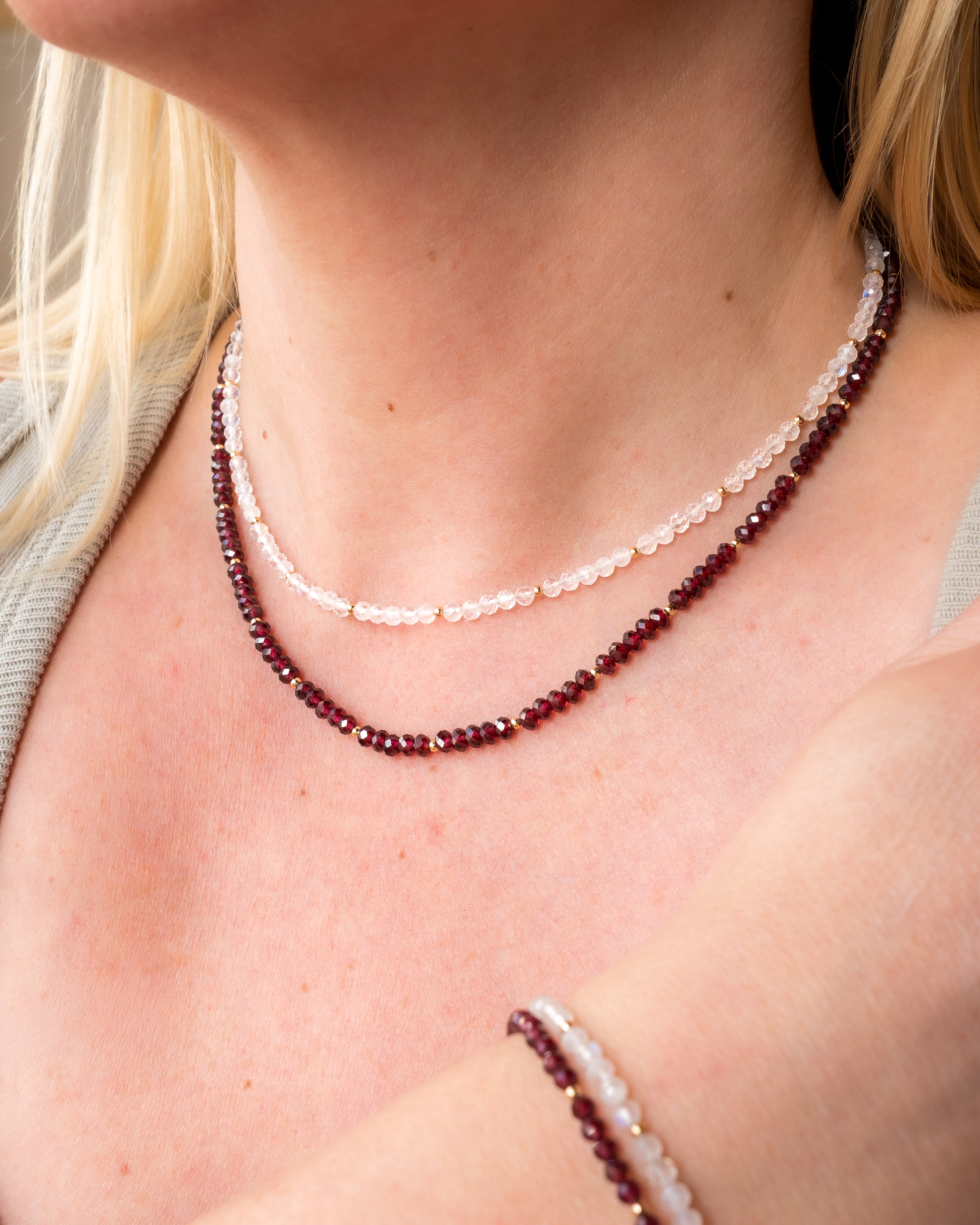 Lunar Glow Rainbow Moonstone Necklace