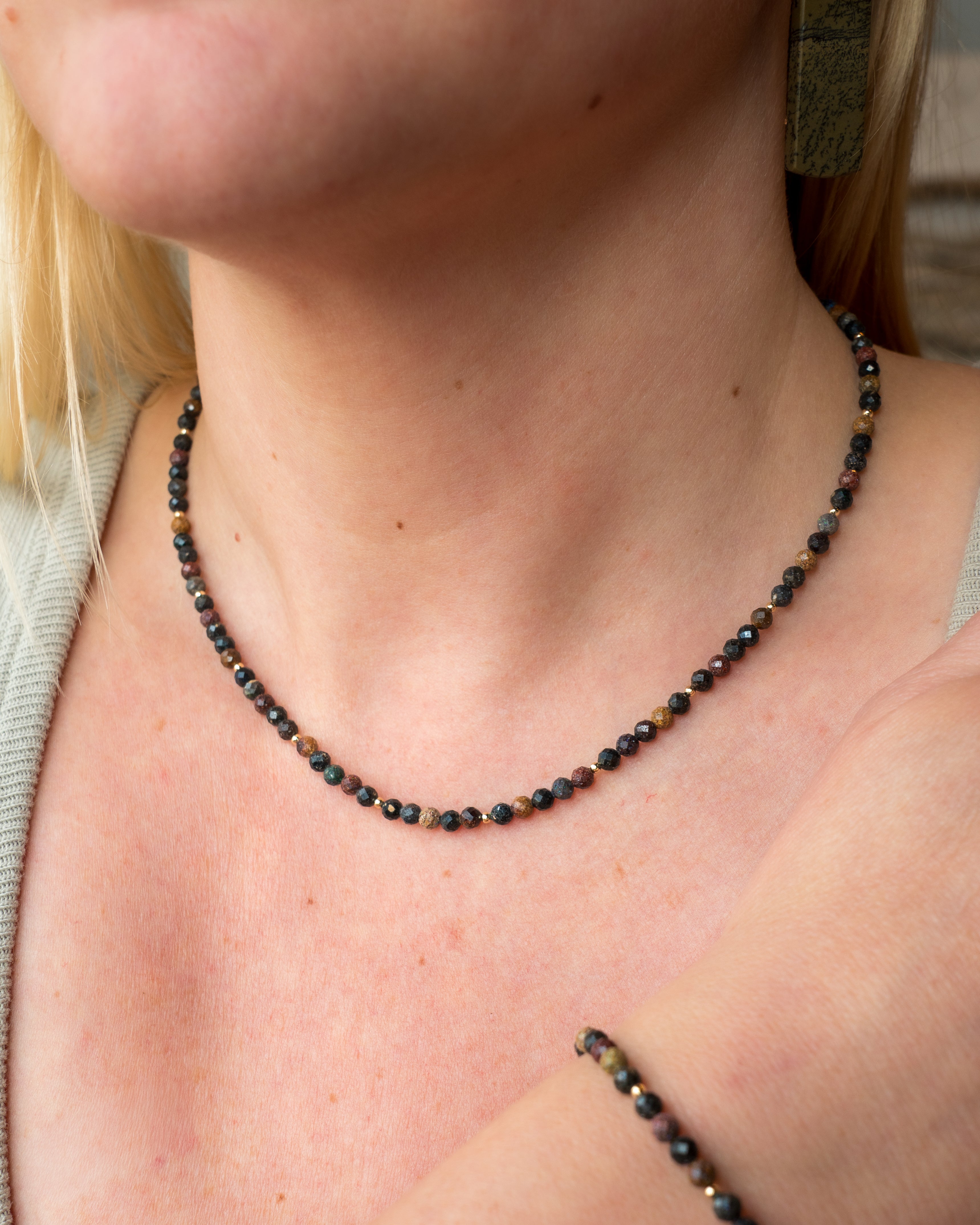 Fallen Leaves Black Opal Necklace