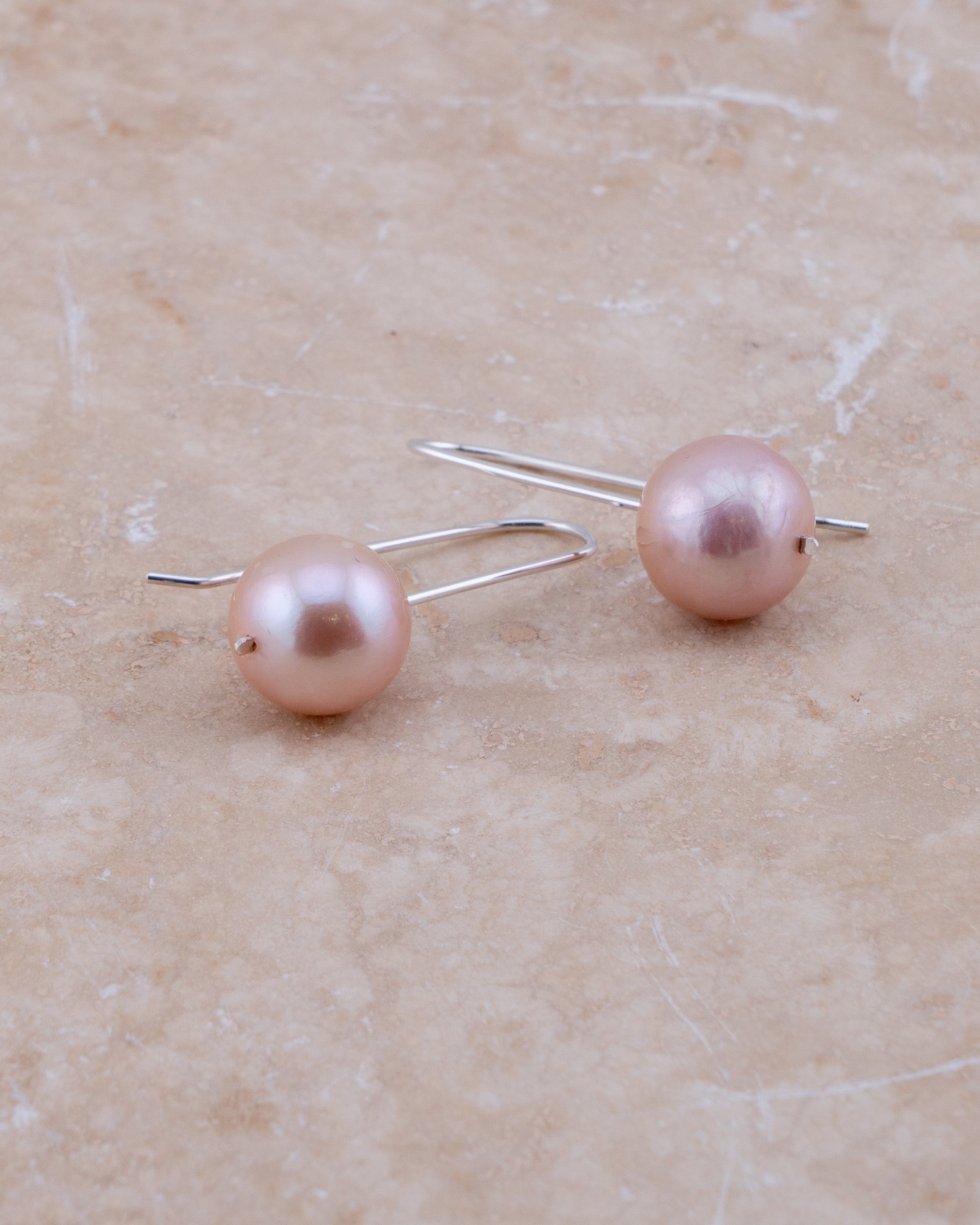 Rose Dusk Pink Edison Pearl Earrings