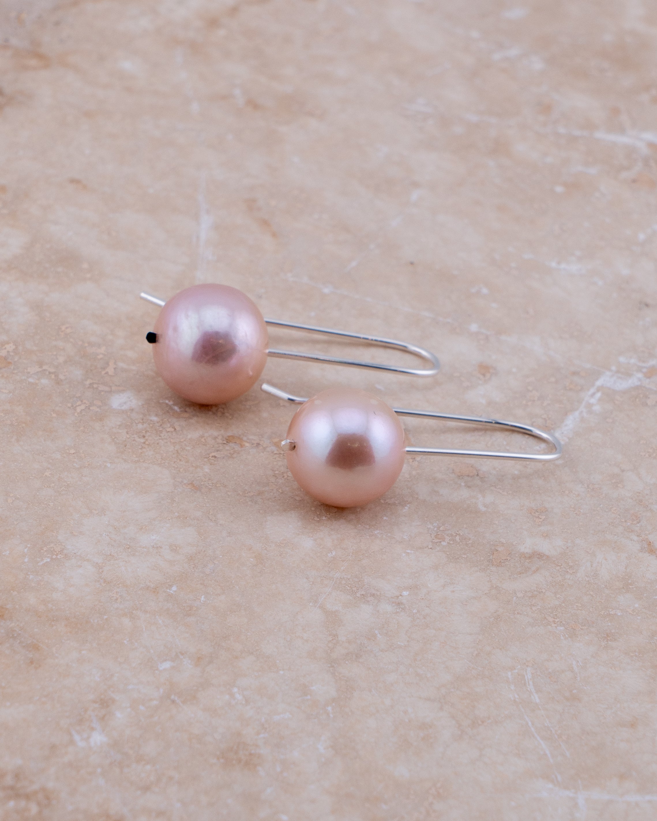 Rose Dusk Pink Edison Pearl Earrings