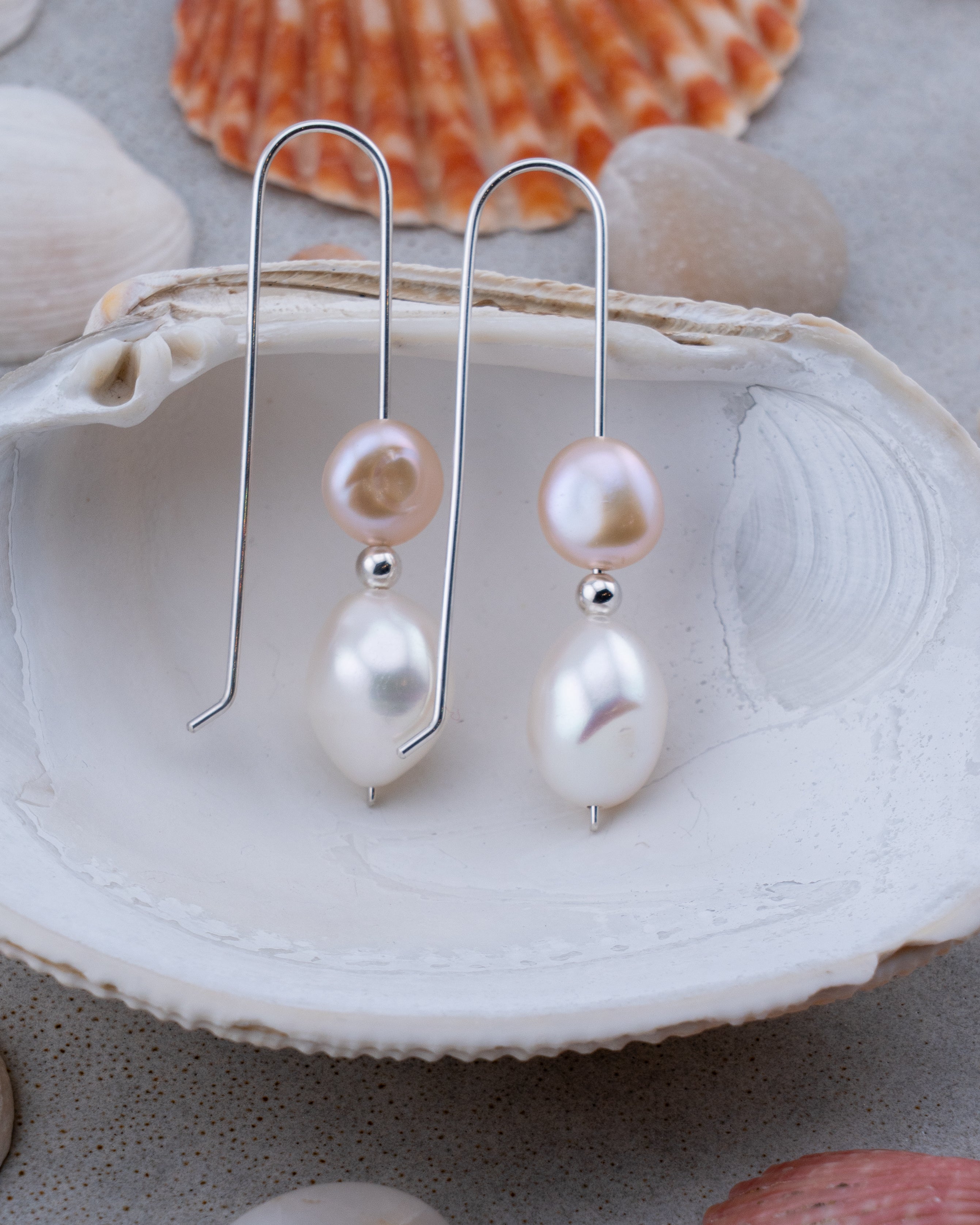 Moonlit Shore Pearl Earrings
