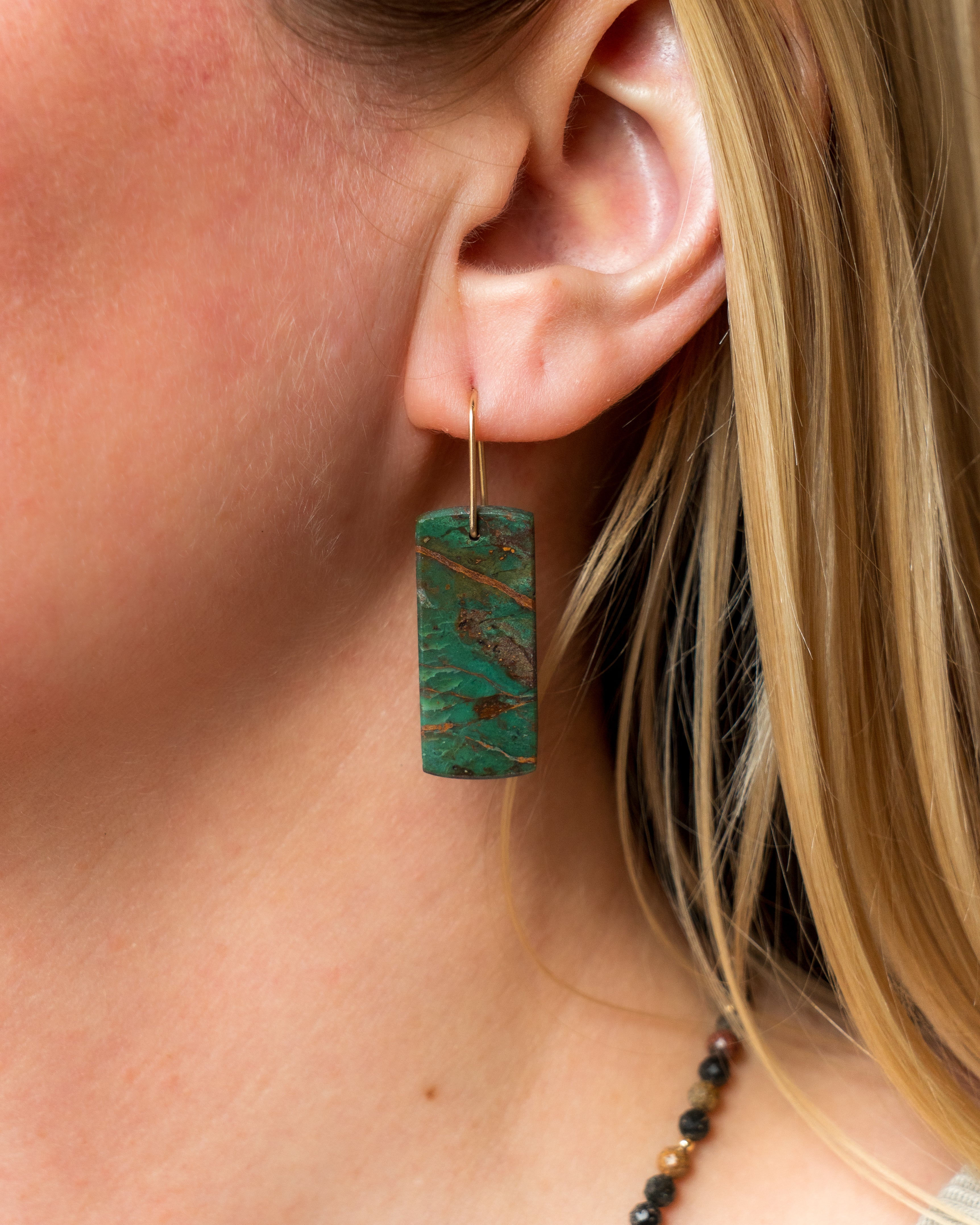 African Green Opal Dangles