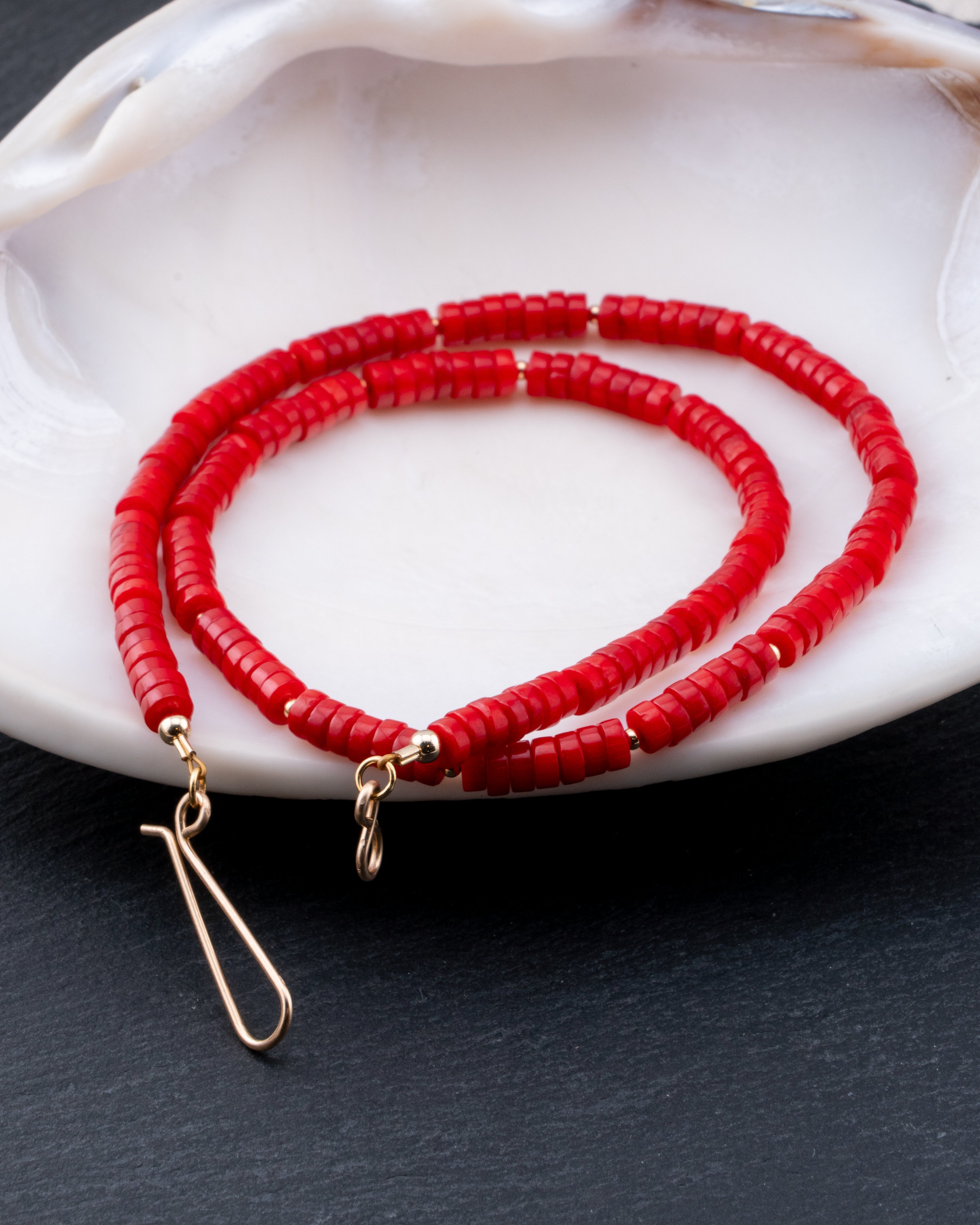 Vermillion Shores Red Coral Necklace