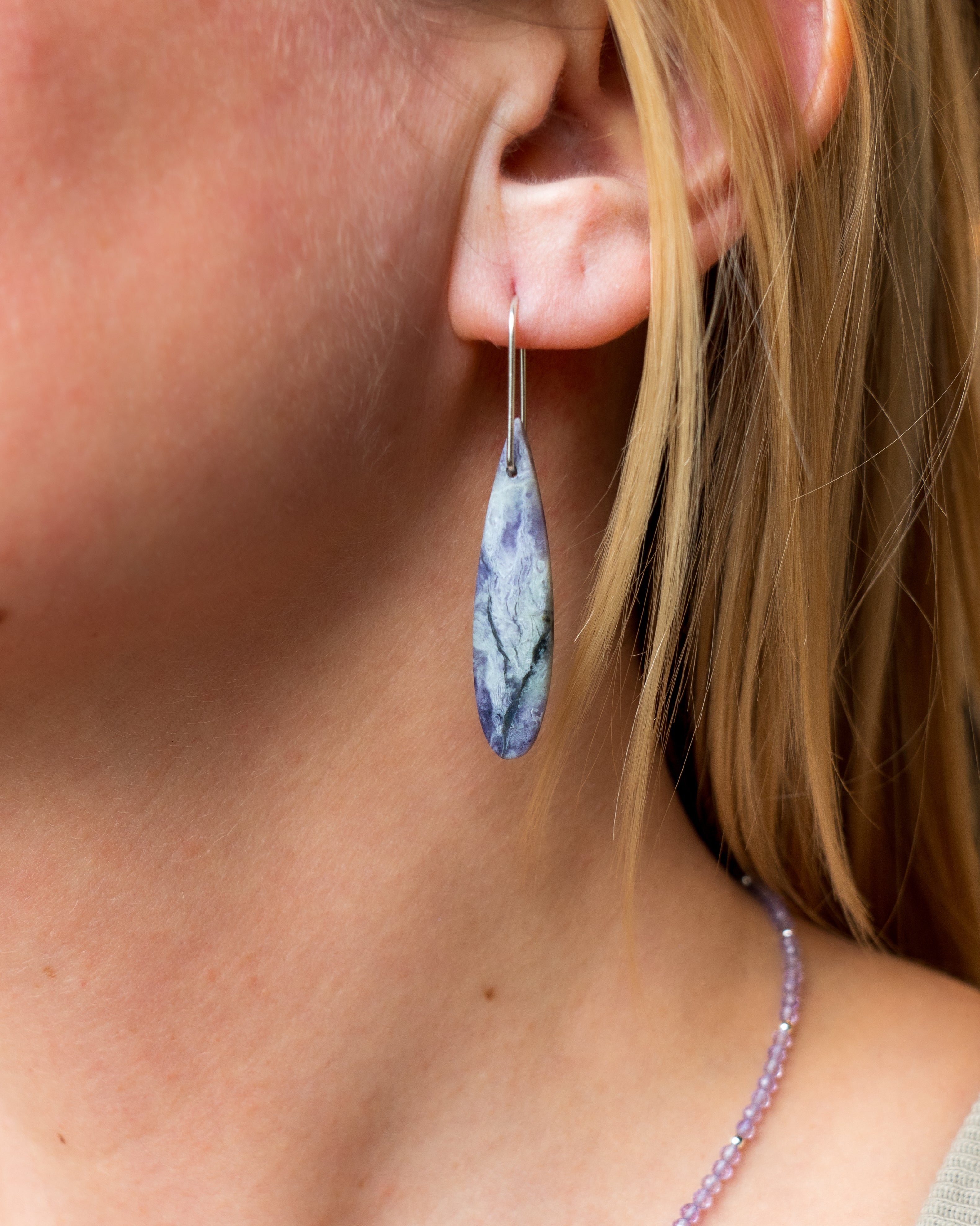 Purple Opal Teardrop Dangles
