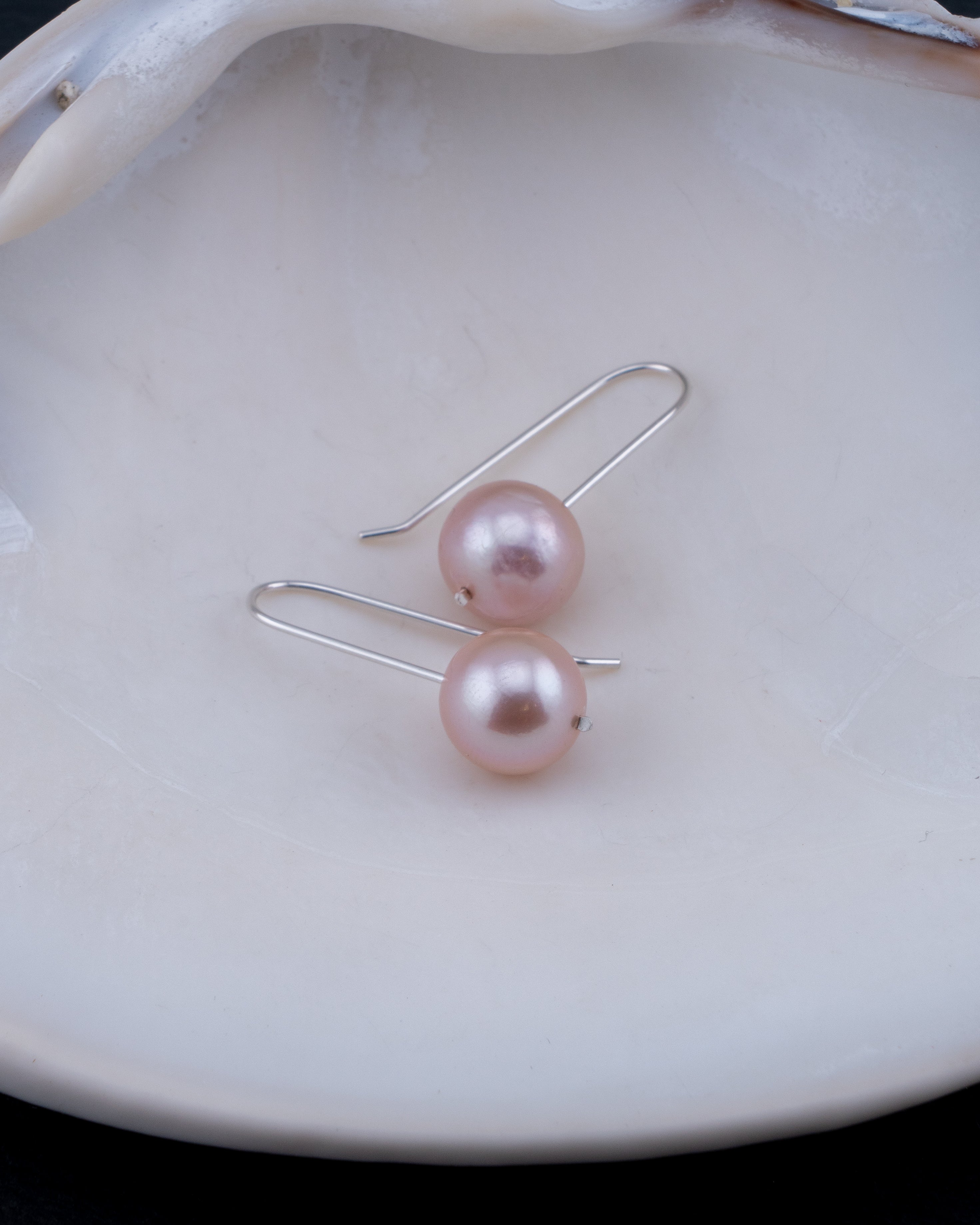 Rose Dusk Pink Edison Pearl Earrings