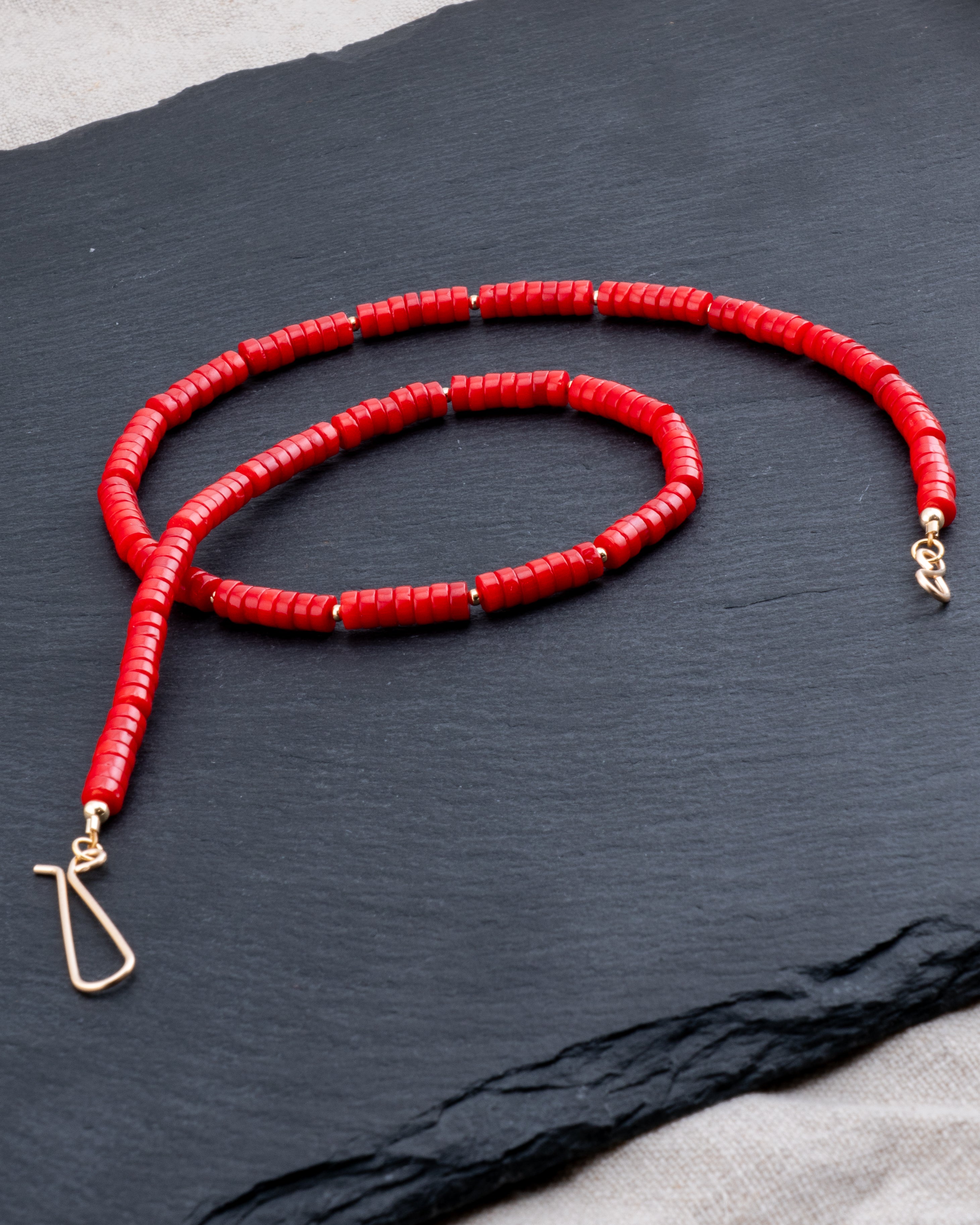 Vermillion Shores Red Coral Necklace