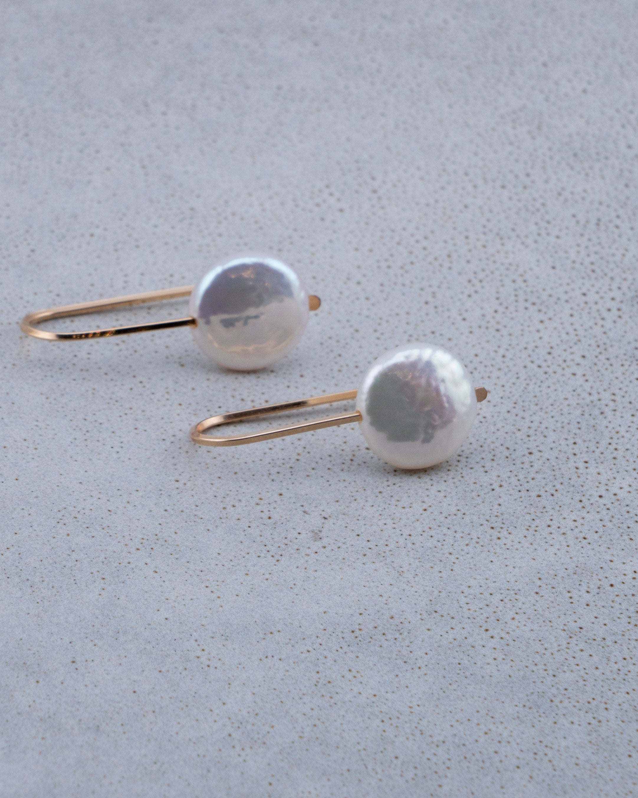 Lunar Glow Coin Pearl Earrings
