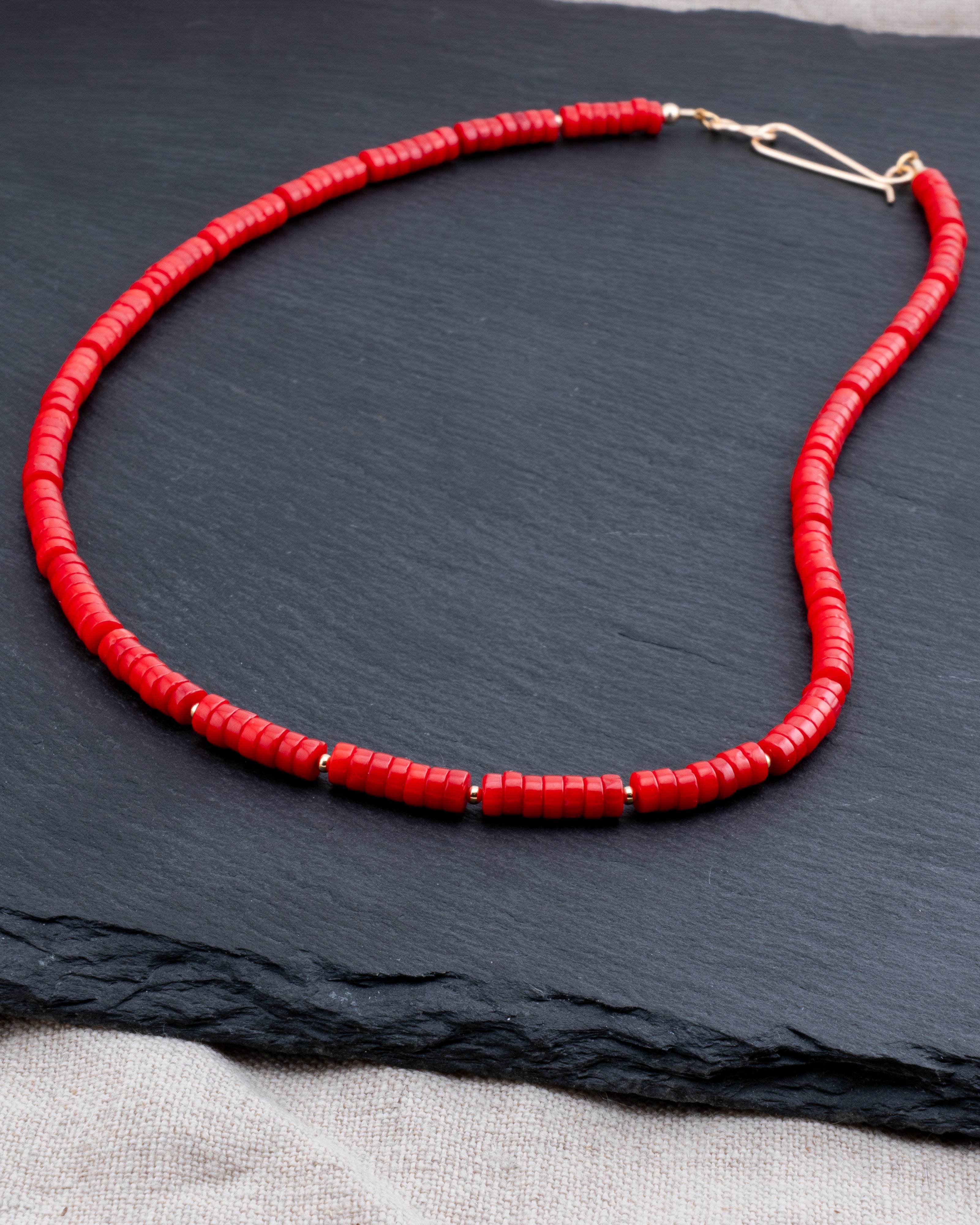 Vermillion Shores Red Coral Necklace