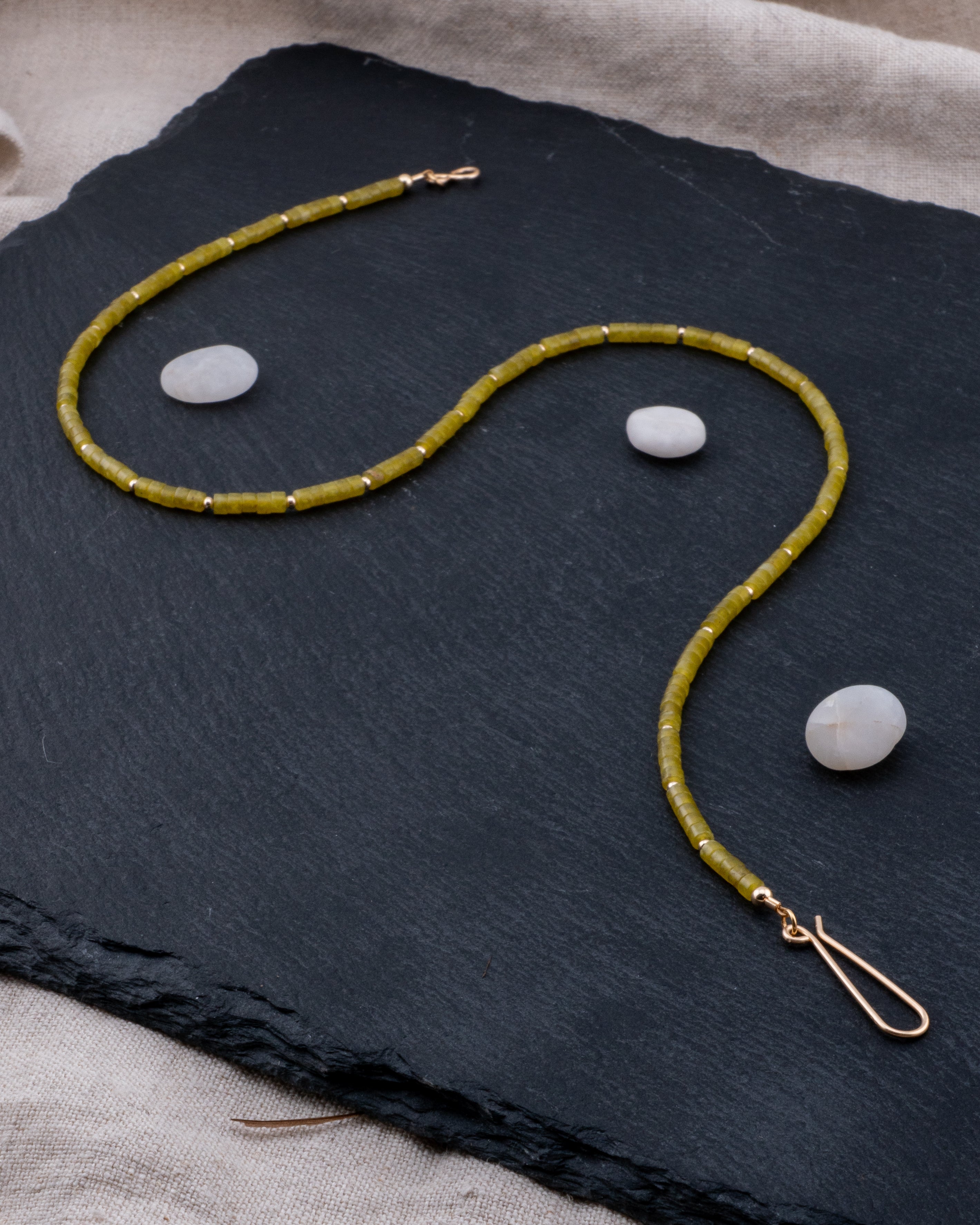 Moss Forest Olive Jade Necklace