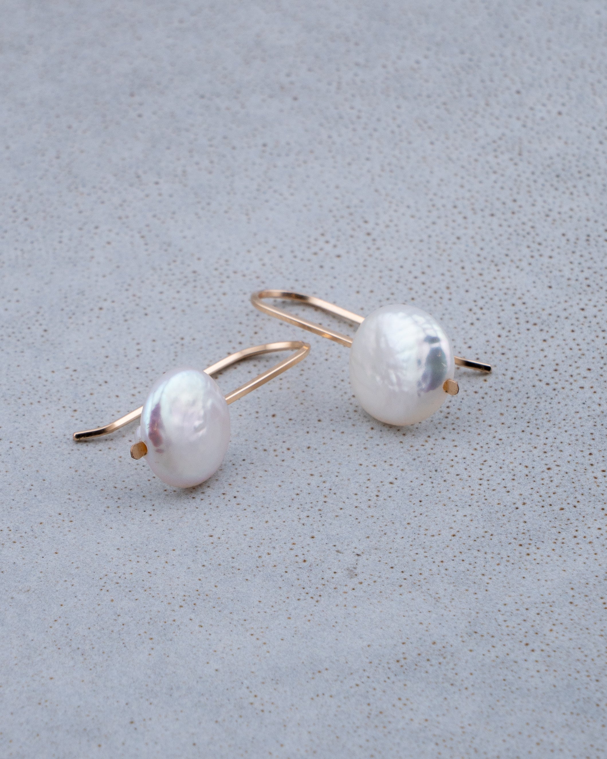 Lunar Glow Coin Pearl Earrings