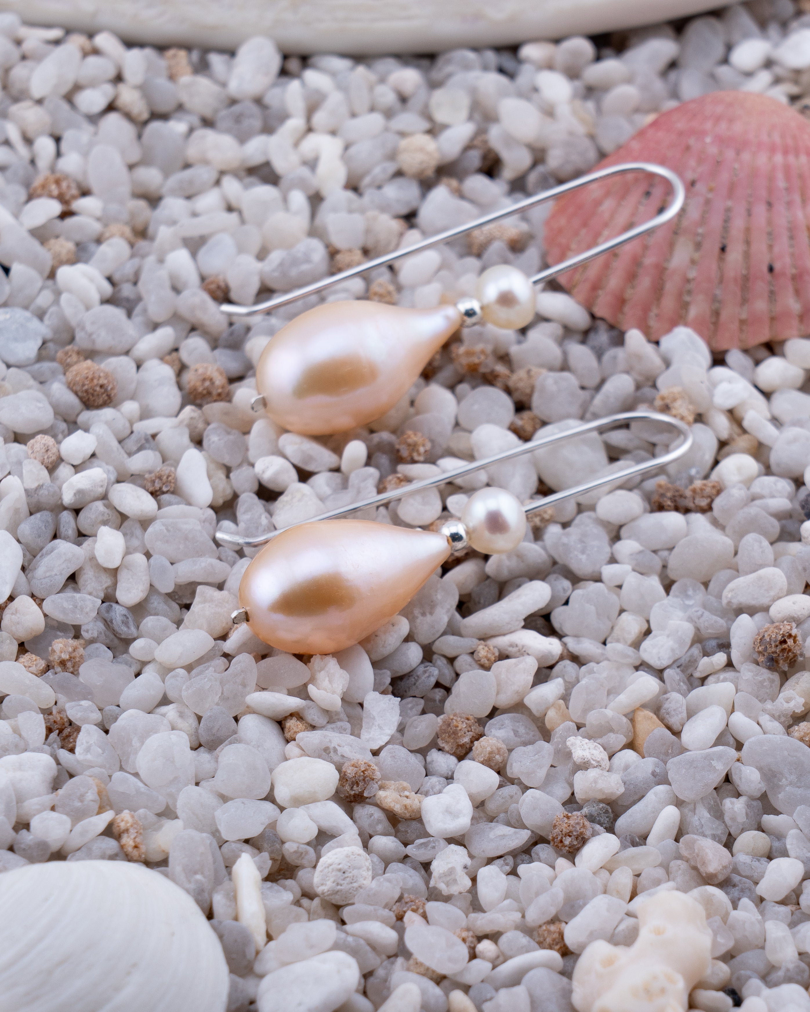 Warm Rain Pearl Earrings