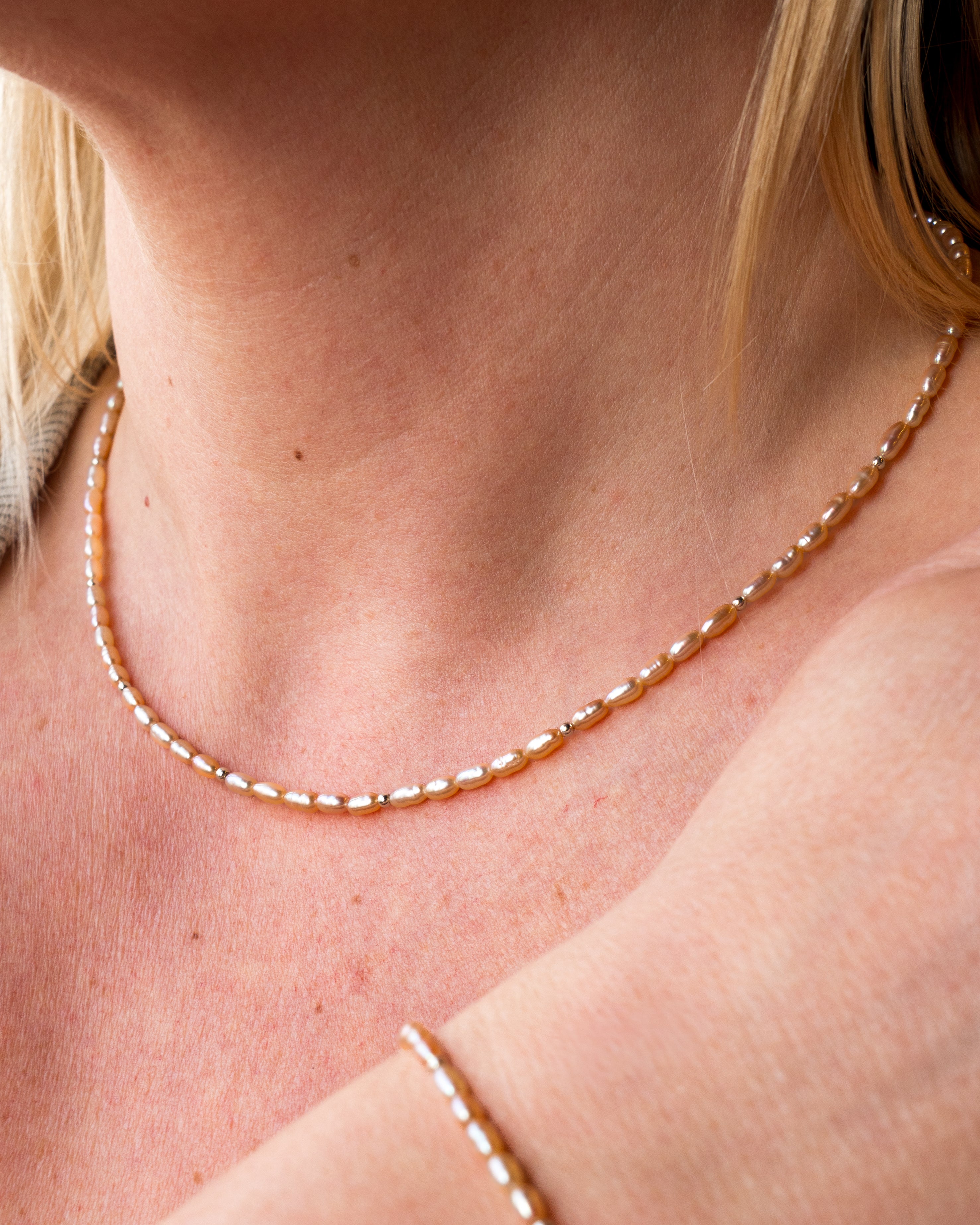 Golden Shores Peach Freshwater Pearl Necklace