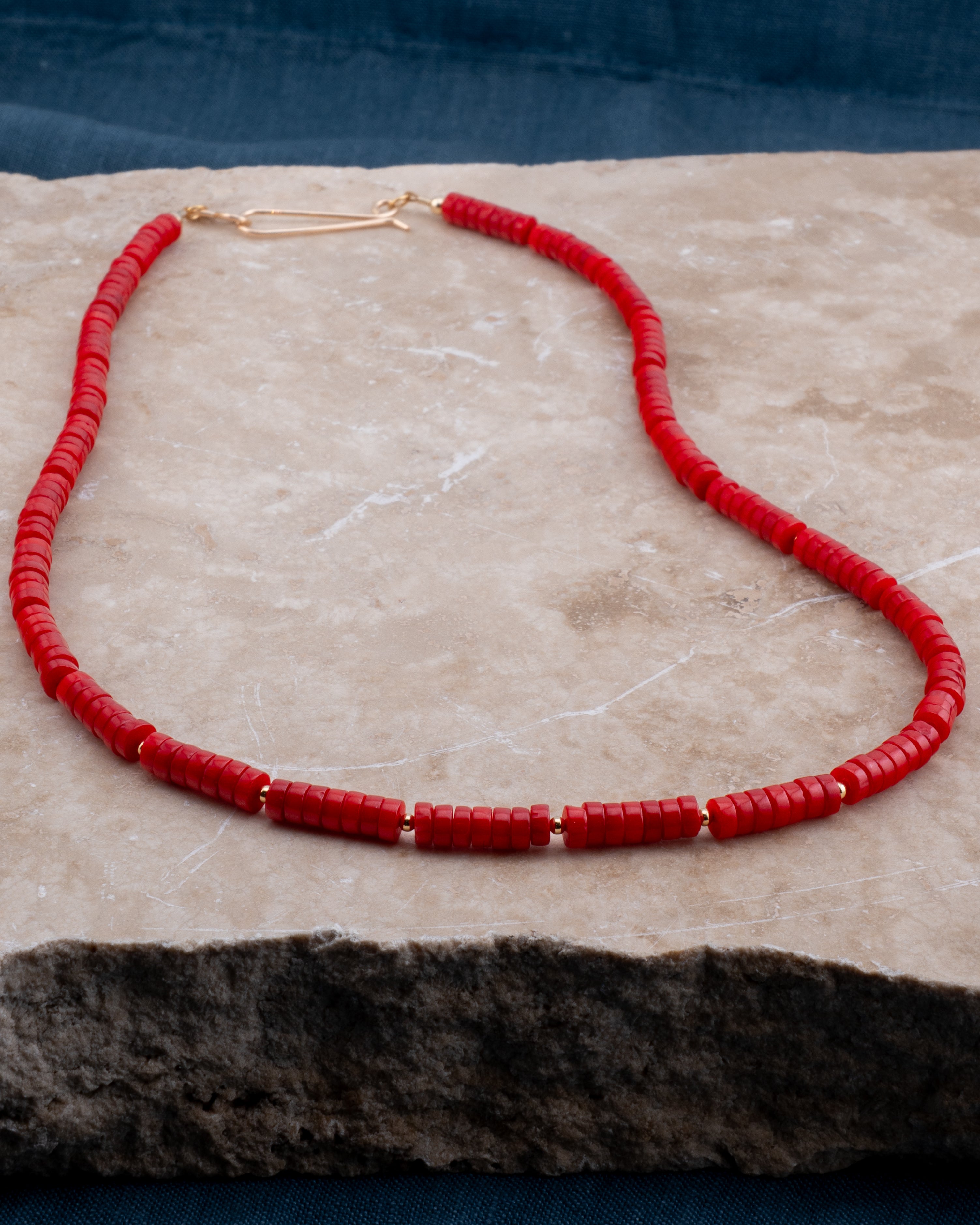 Vermillion Shores Red Coral Necklace