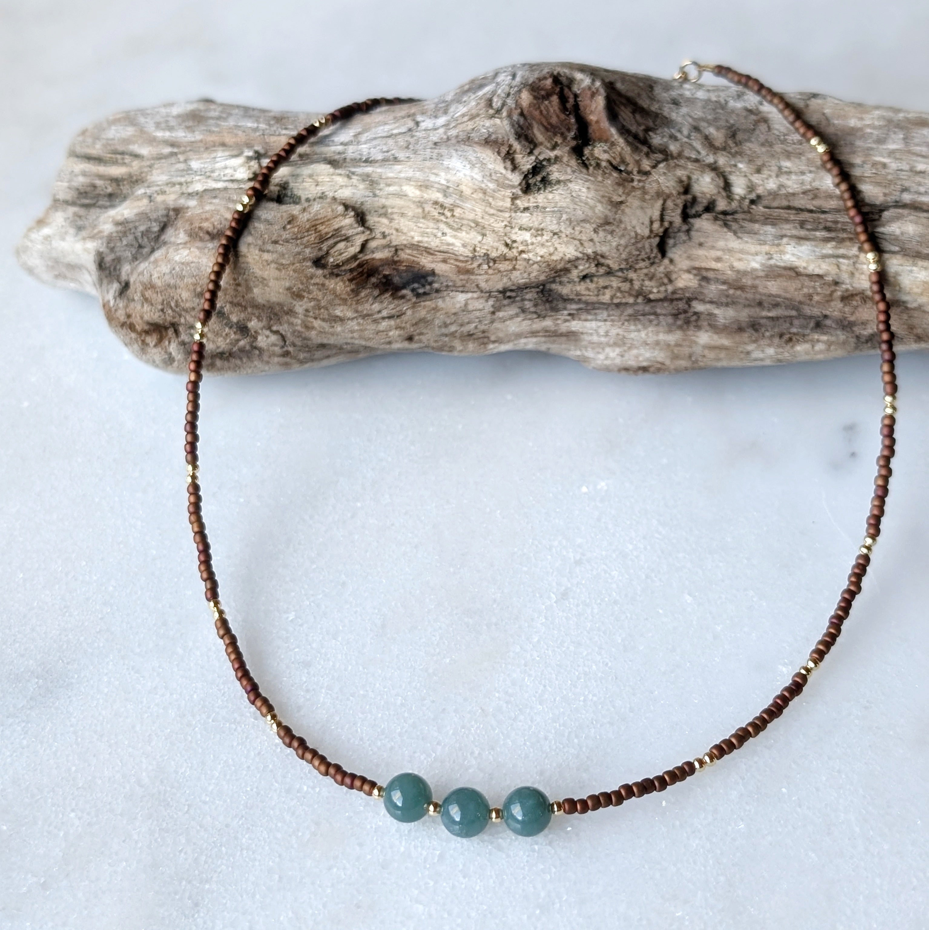 Jade Triple Stone Necklace