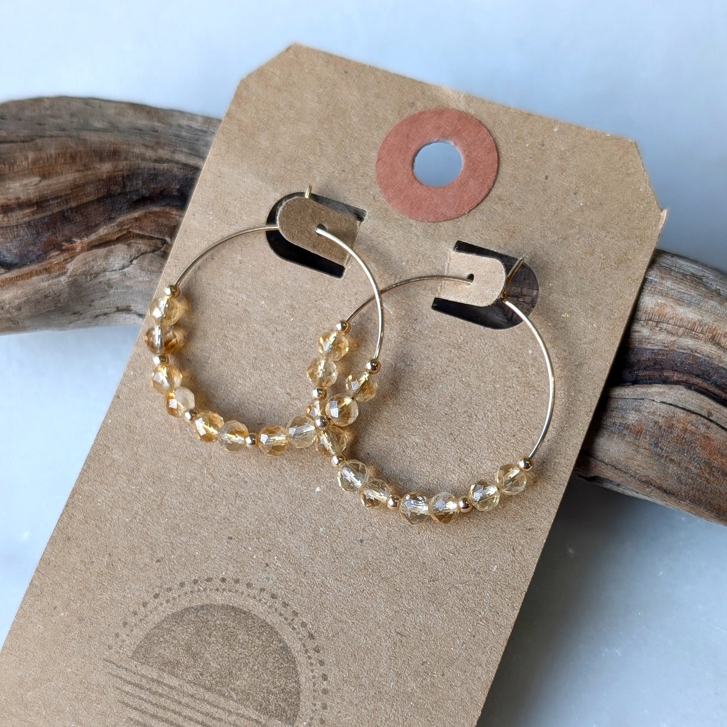 Citrine Abundance Hoops