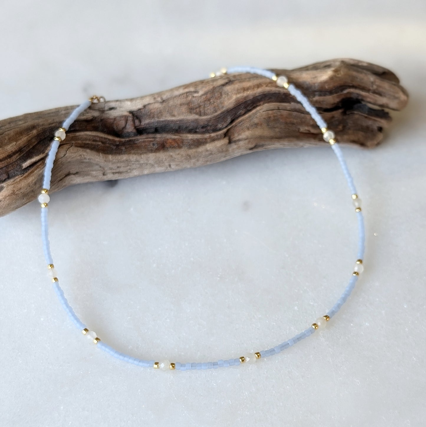 Moonstone Saltwater Surf Necklace