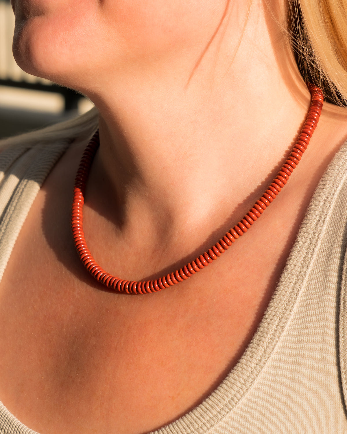 Canyon Clay Jasper Rondelle Necklace