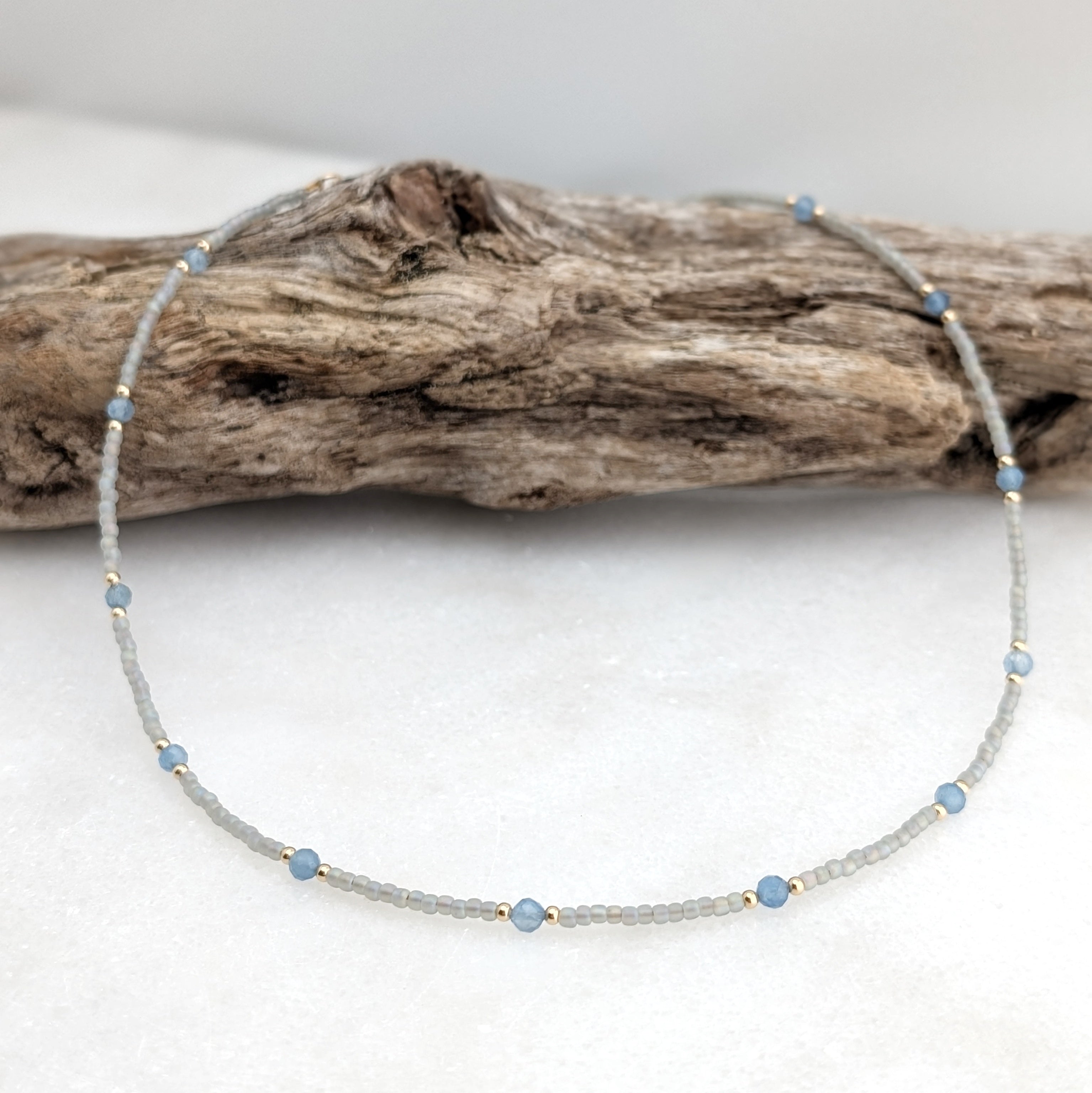 Aquamarine Tranquil Gray Waters Necklace