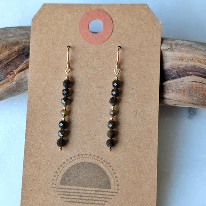 Golden Obsidian Grounding Gemstone Dangles