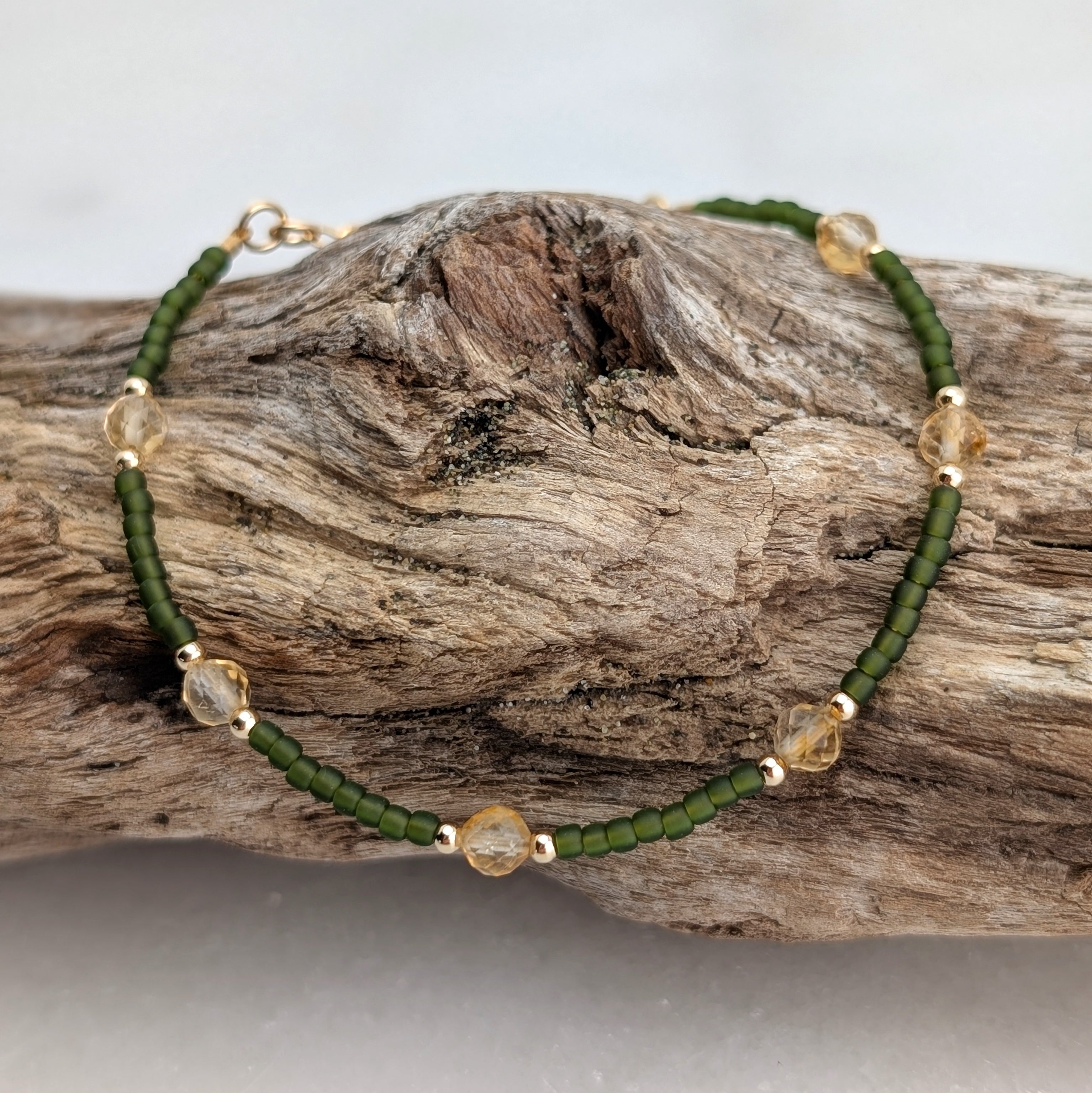 Citrine Olive Multi Abundance Bracelet