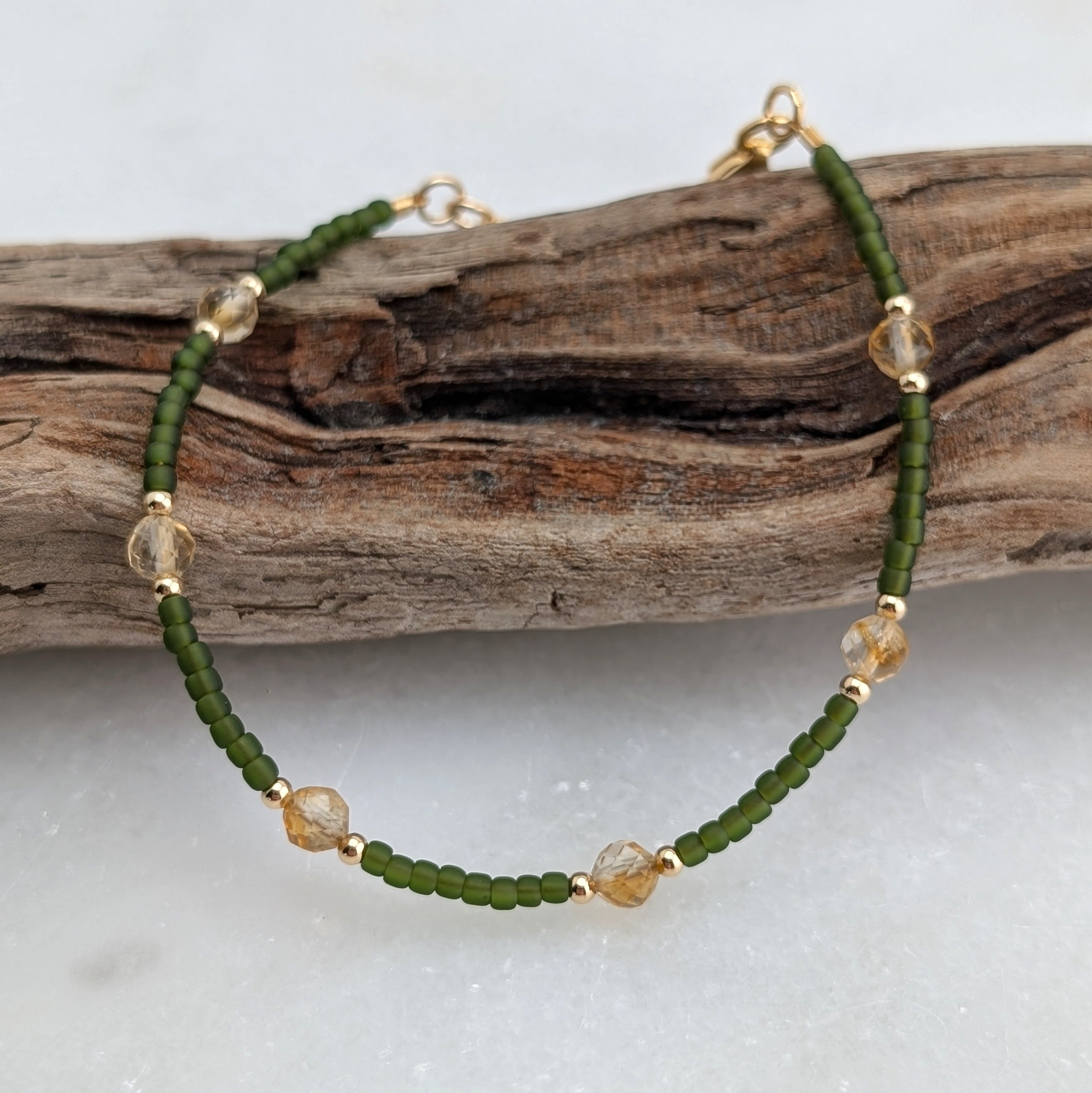 Citrine Olive Multi Abundance Bracelet