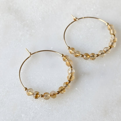 Citrine Abundance Hoops