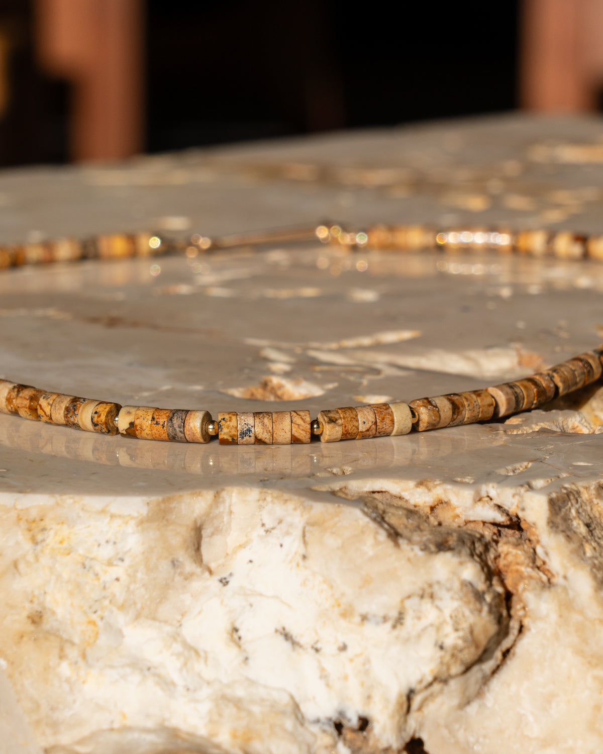 Ancient Stone Desert Jasper Heishi Necklace