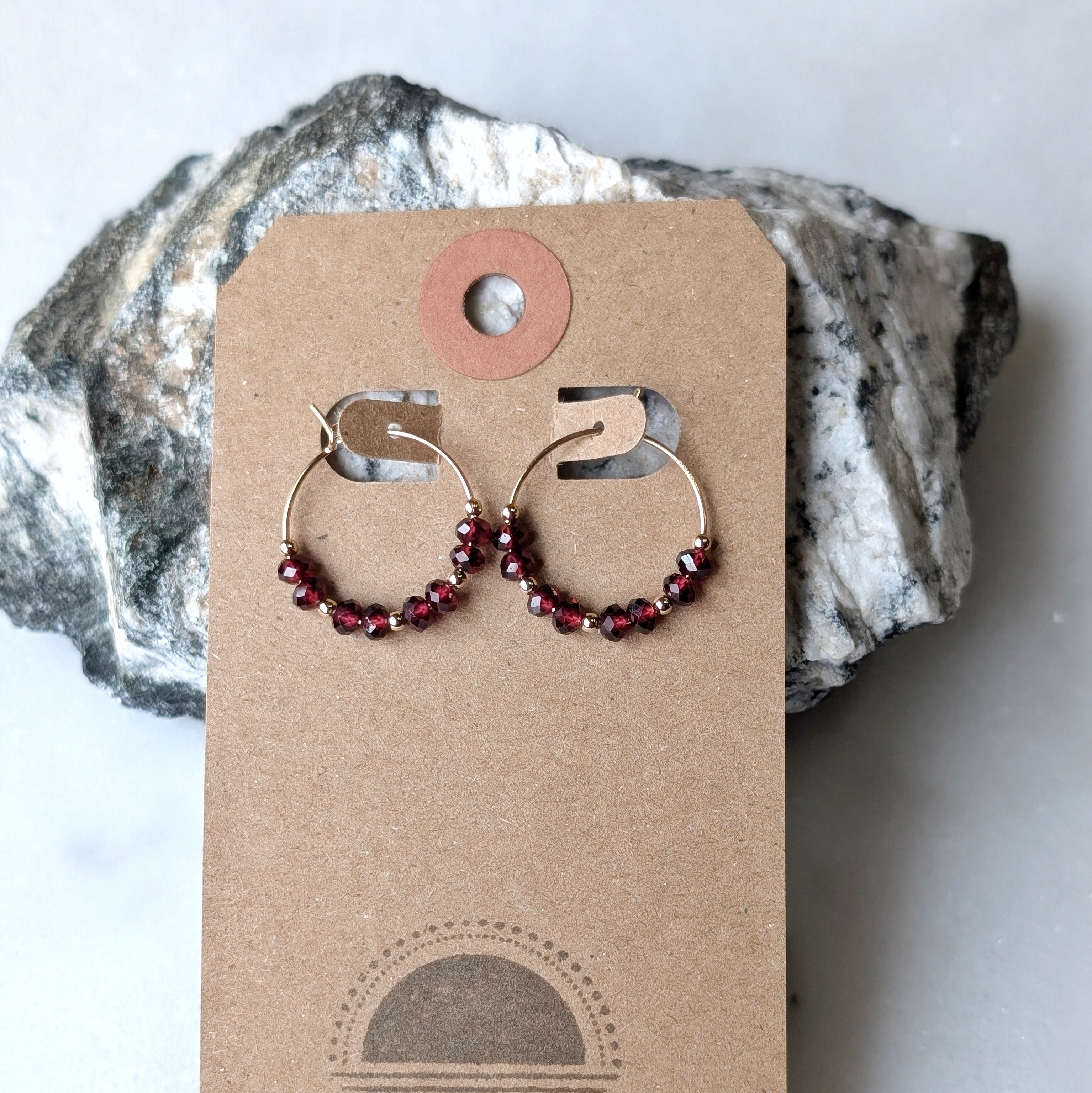 Garnet Mini Hoops