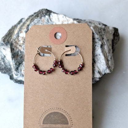 Garnet Mini Hoops